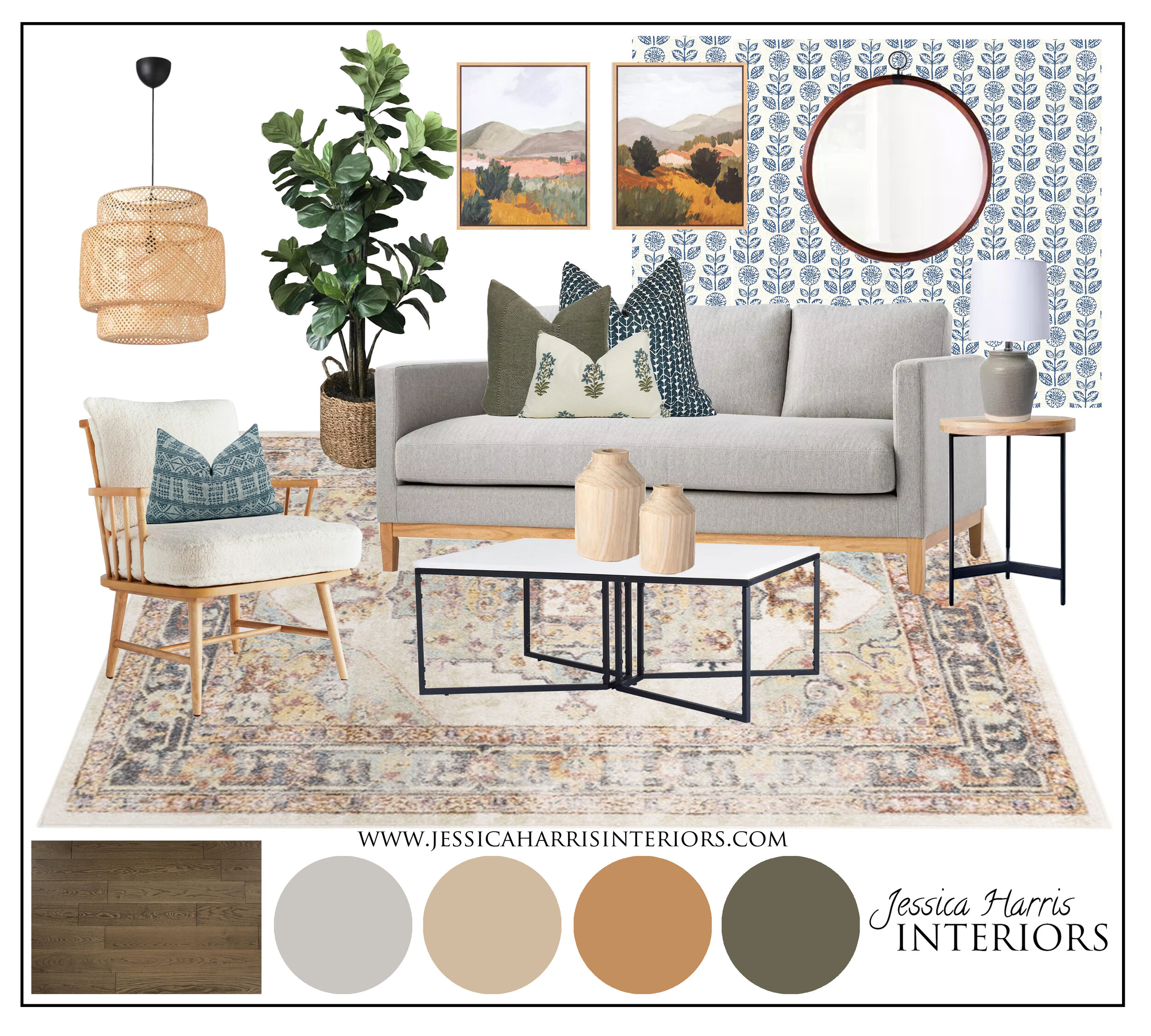A Shoppable Cozy Transitional Living Room