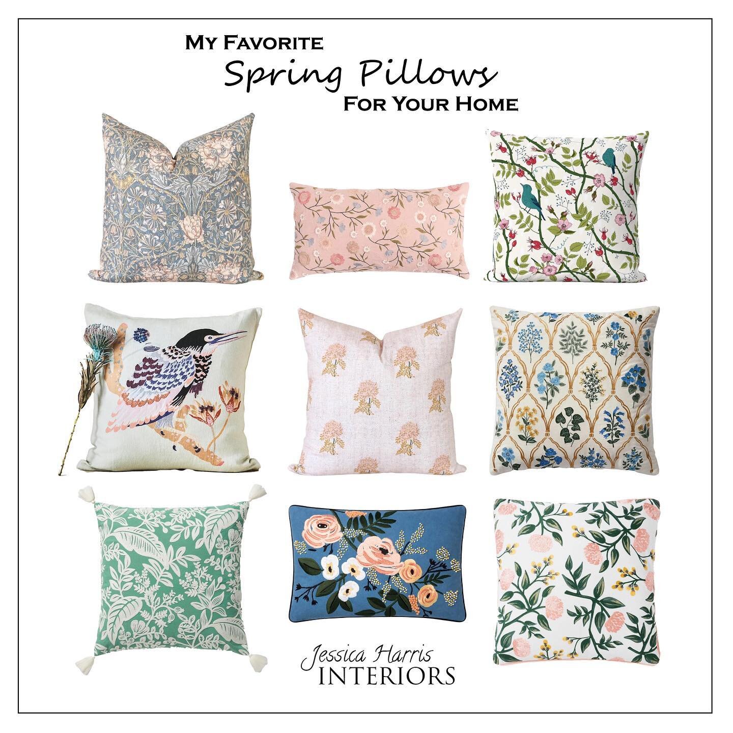 Pillows are the perfect and most affordable way to add color to your room. These are some of my favorite spring pillows. To shop these pillows click the link in my bio for my latest blog post. 

#springpillows #spring #springhomedecor #interiordesign