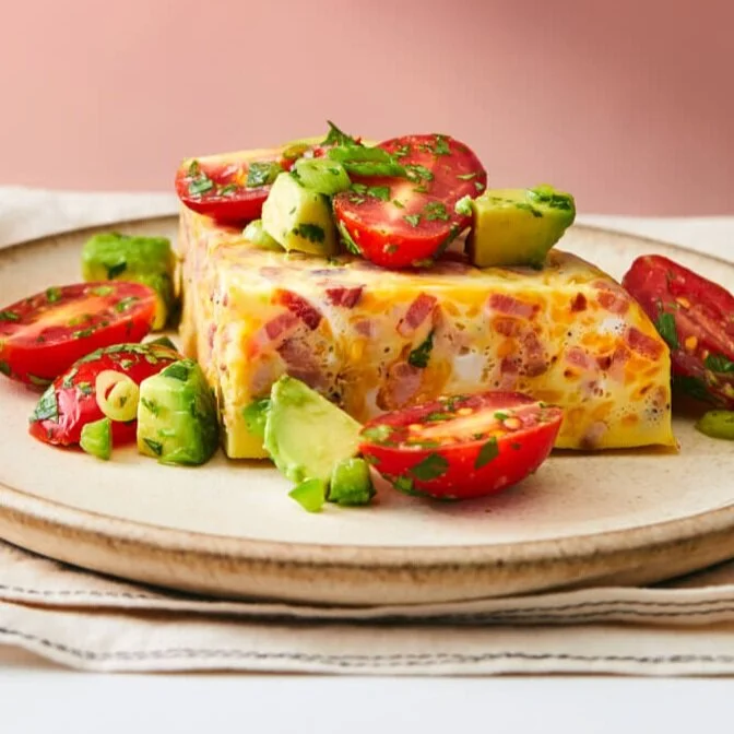 KETO INSTANT POT RECIPE: Bacon-Cheddar Frittata with Tomato-Avocado Relish