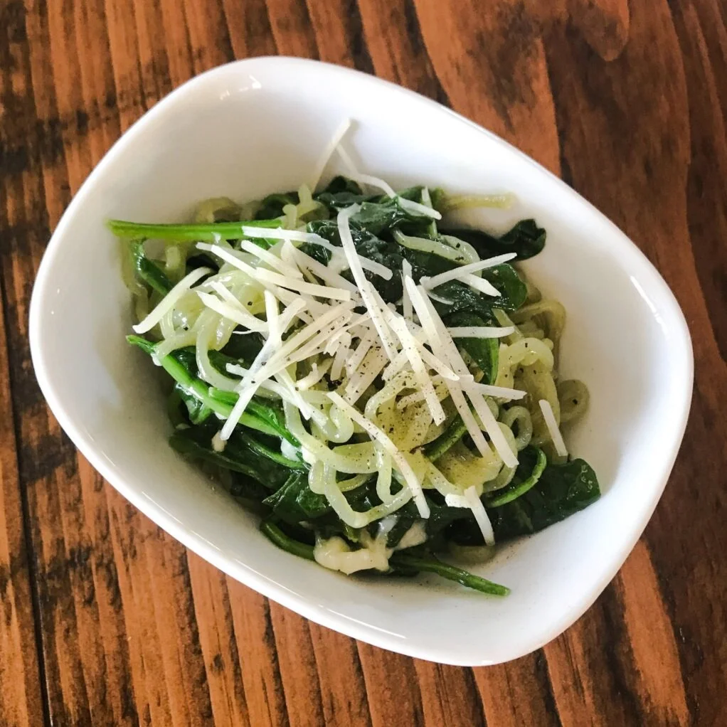KETO RECIPE: SPINACH PARMESAN PASTA WITH MIRACLE NOODLES