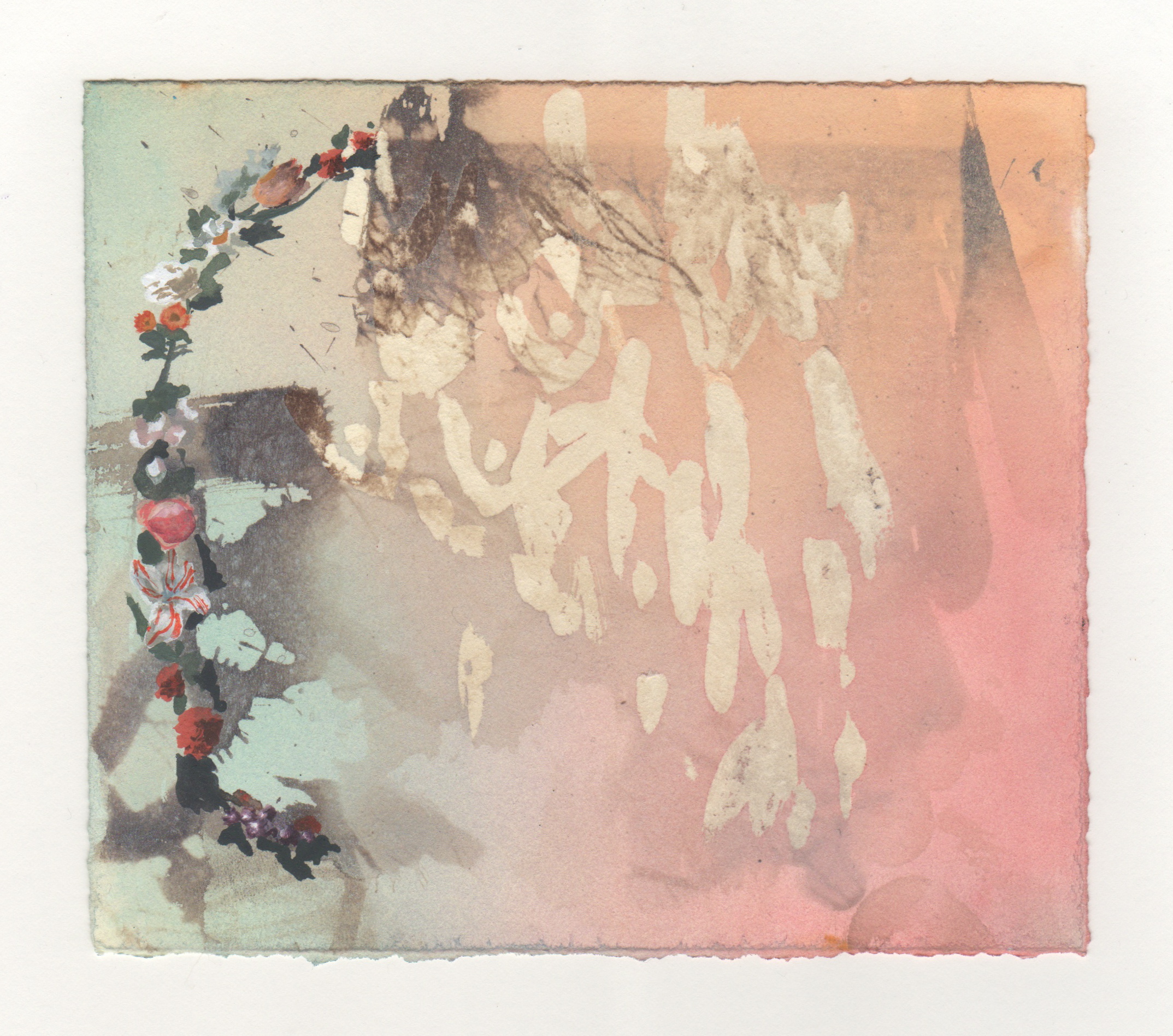 Noon | gum bichromate and gouache on paper | 6 x 5 1/2 inches | 2015