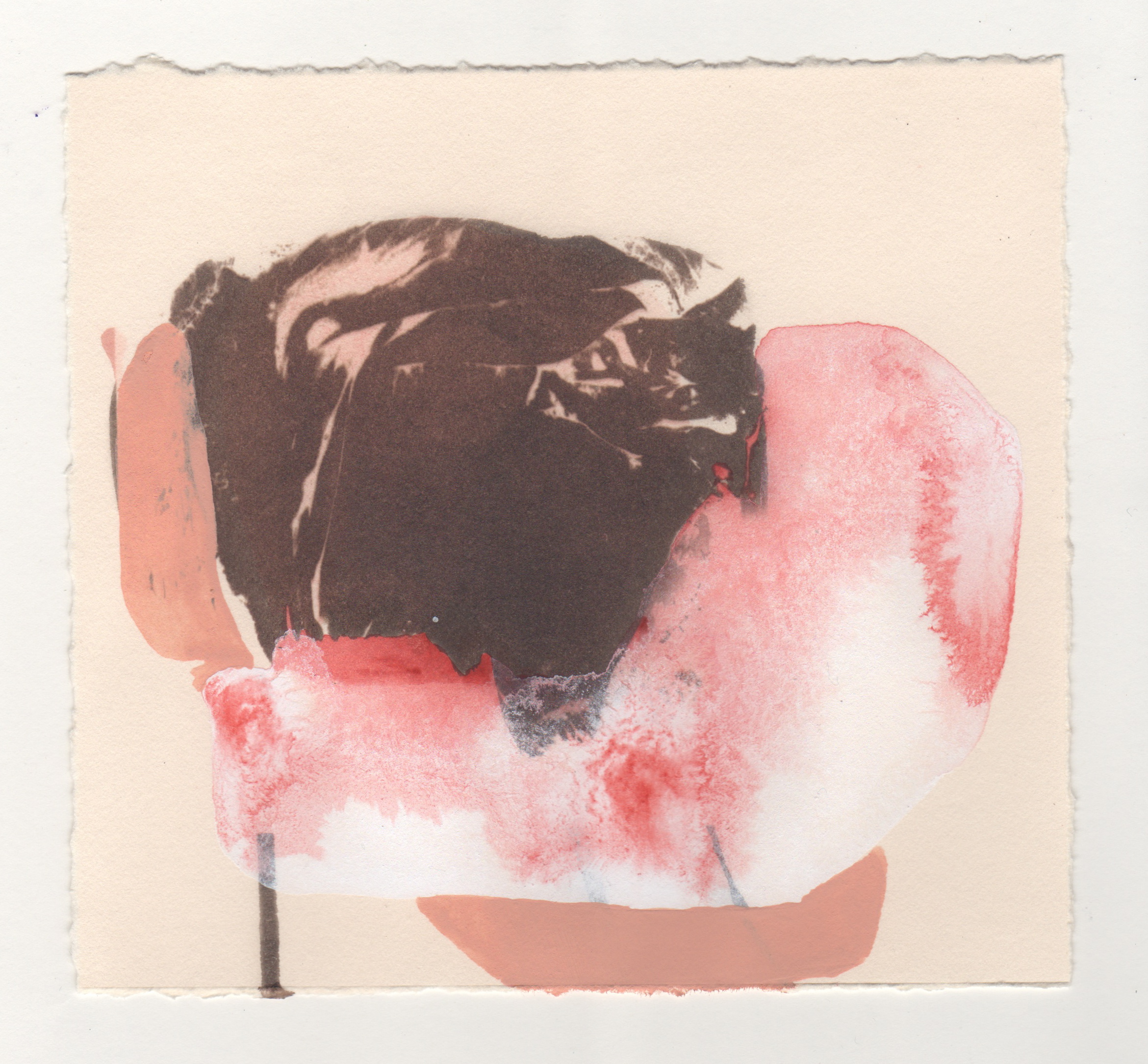 Sheets III | gum bichromate and gouache on paper | 7 x 6 1/4 inches | 2014