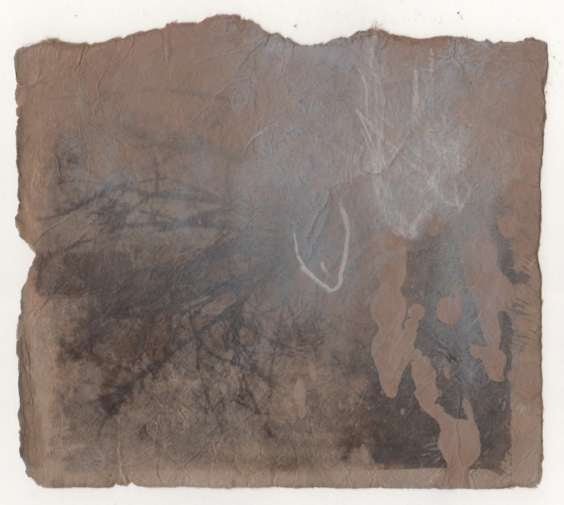 Moonlight and Somnambulance | van dyke, spray paint, and pastel on paper | 7 x 6 inches | 2014