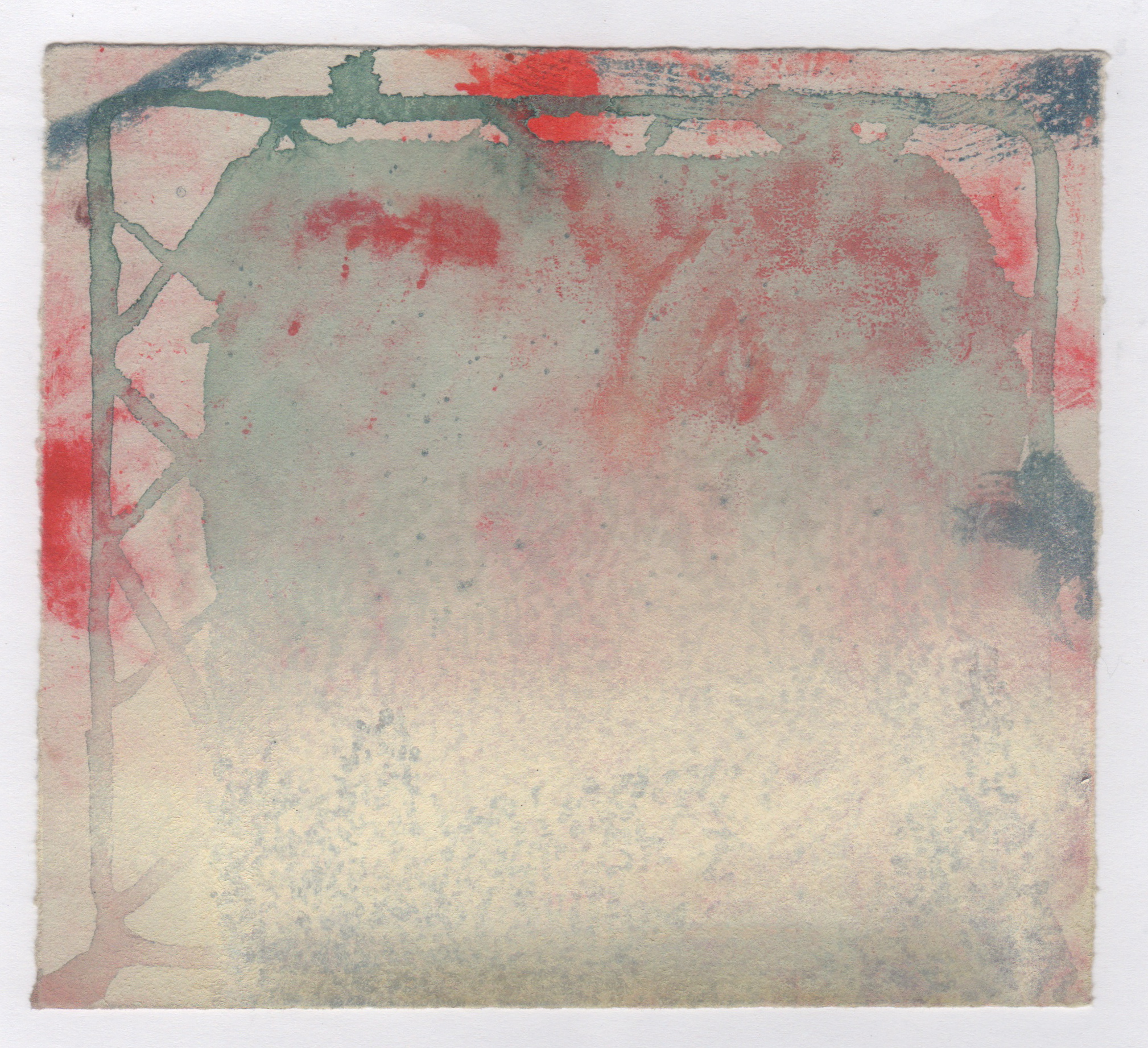TV | watercolor, gum bichromate and pastel on paper | 6 x 5 1/2 inches | 2014