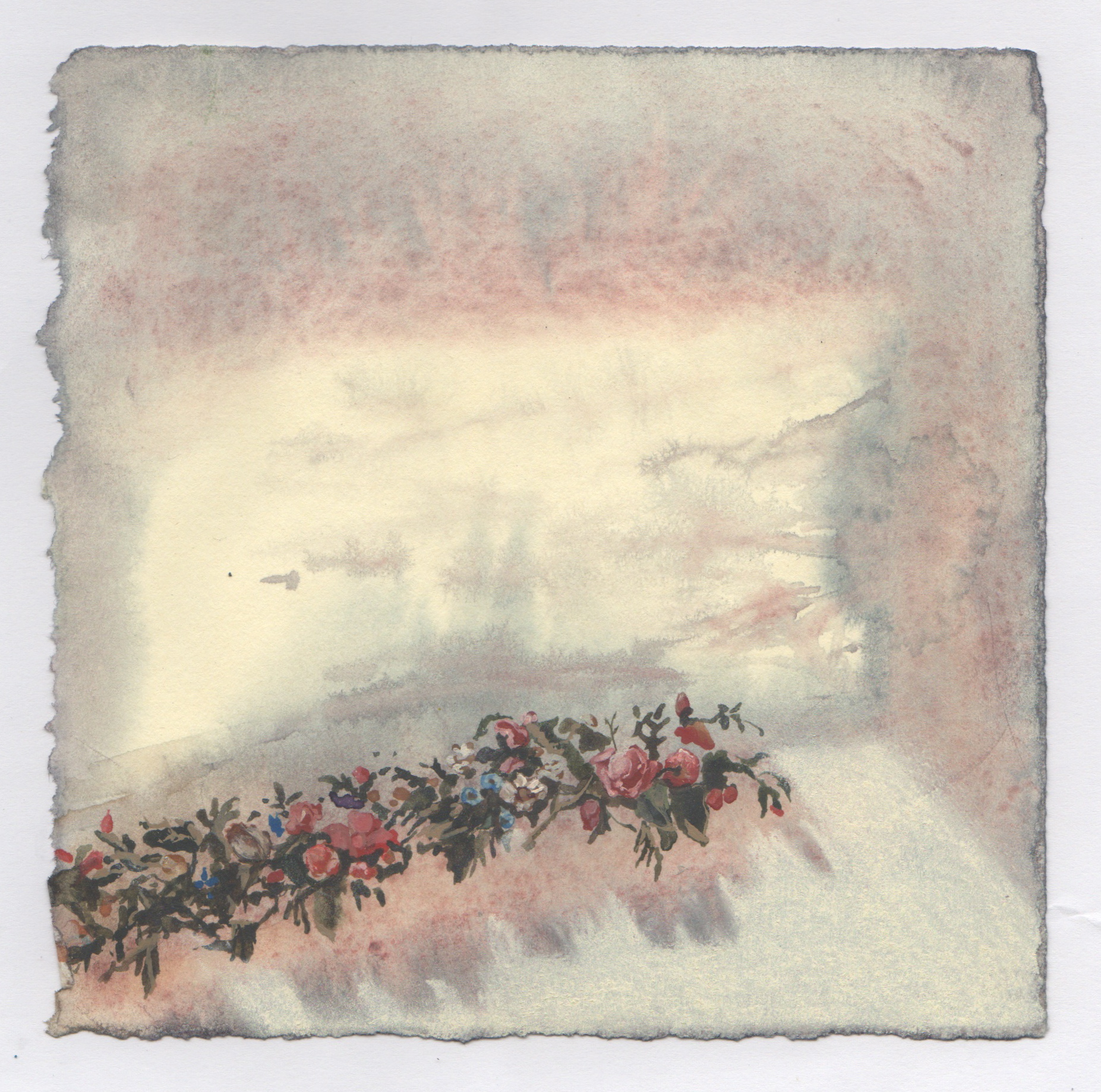 Fastoon II | watercolor, gauche, and pastel on paper | 5 3/4 x 5 3/4 inches | 2014