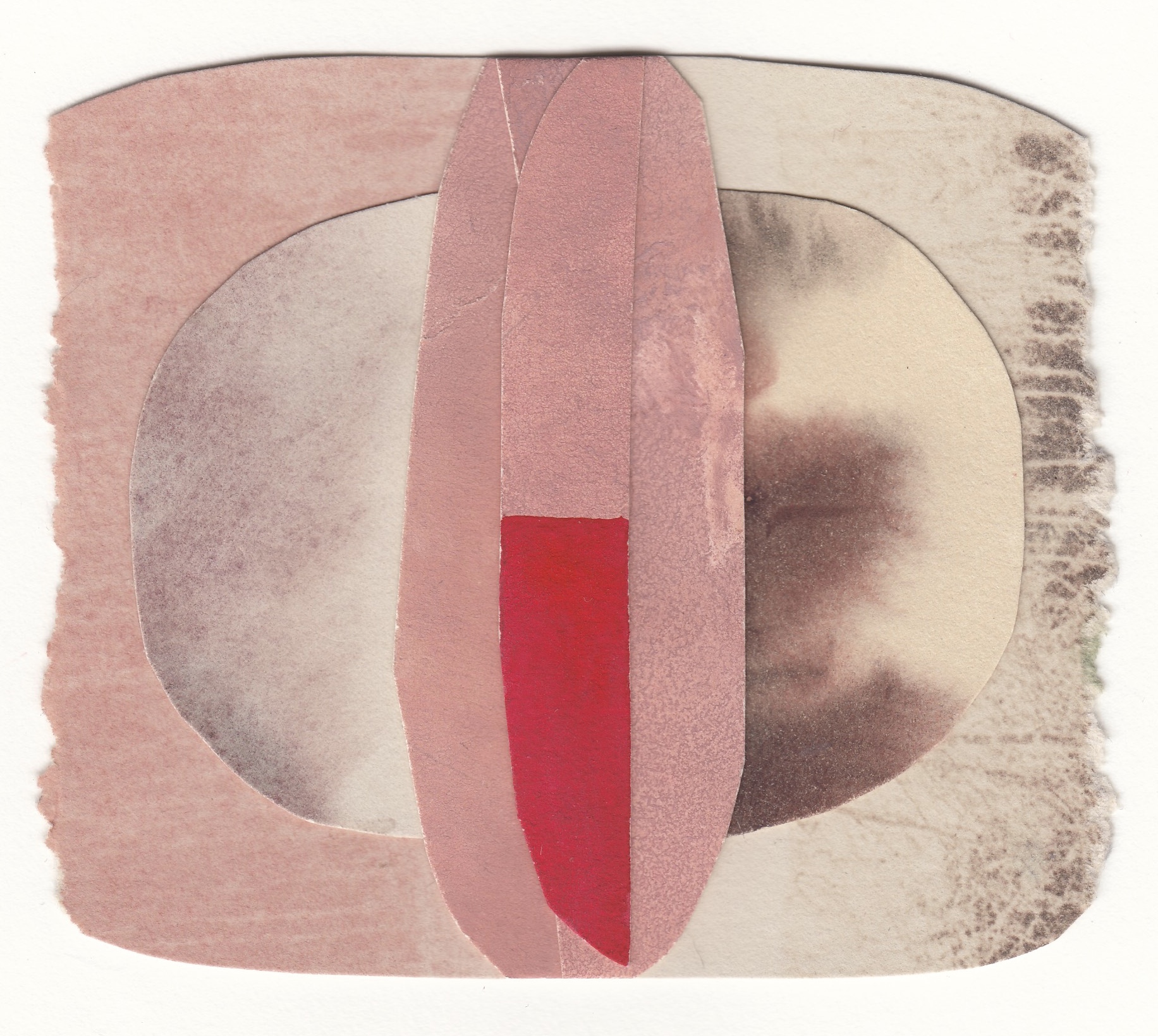 Sunder | gum bichromate, gouache, watercolor, and collage on paper | 4 x 3 ½ inches | 2018