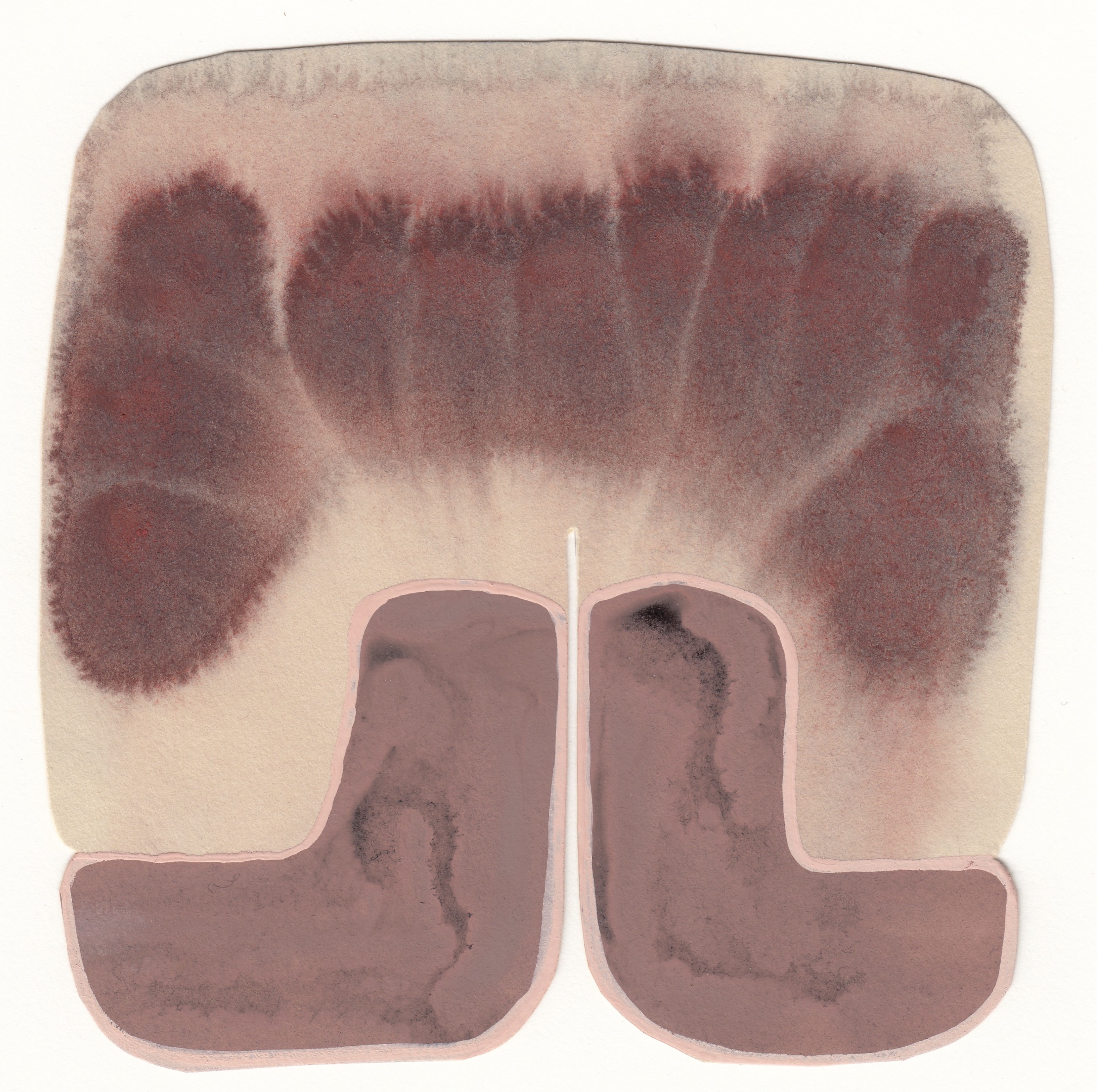 Lean | watercolor and gouache on paper | 5 ½ x 5 | 2018