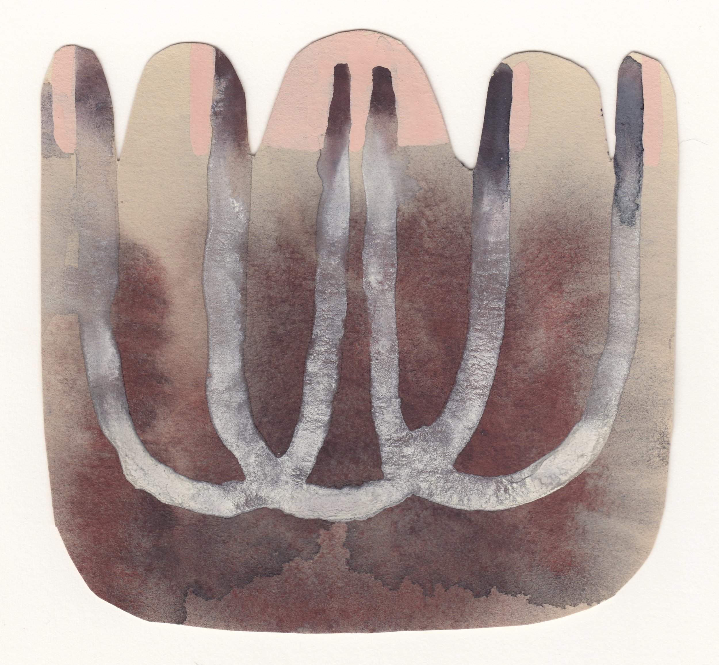Alluvial Fan | watercolor and gouache on paper | 5 ½ x 5 ¼ inches | 2018