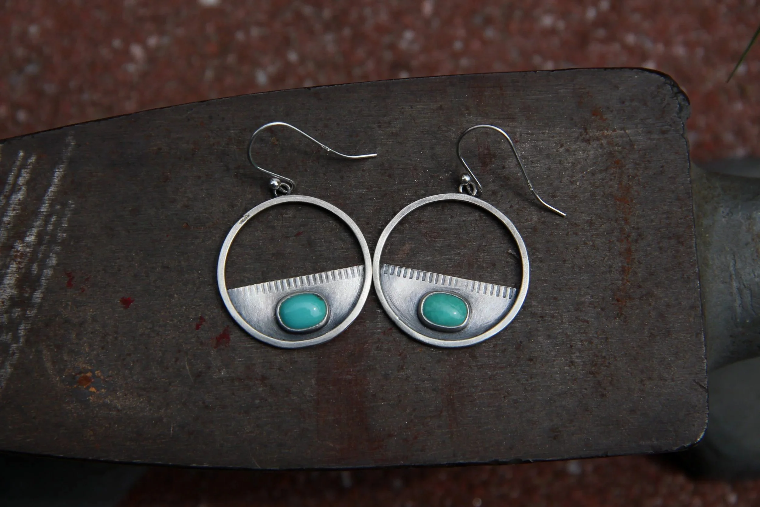 Turquoise Hoops