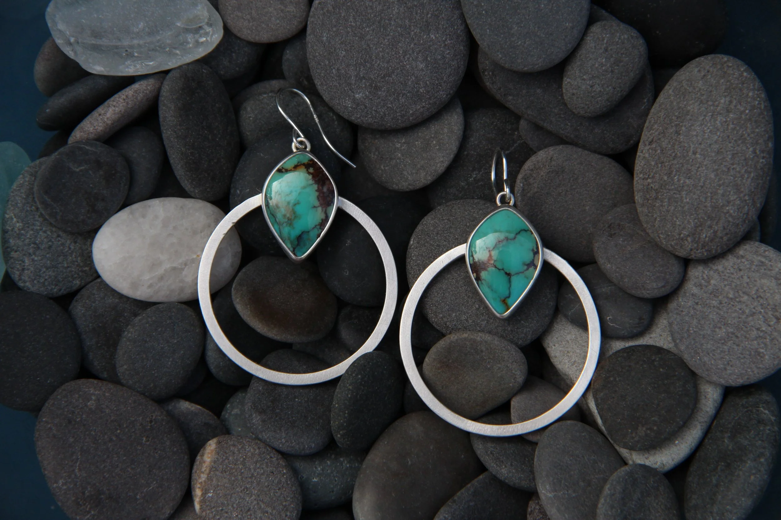 Turquoise Hoops