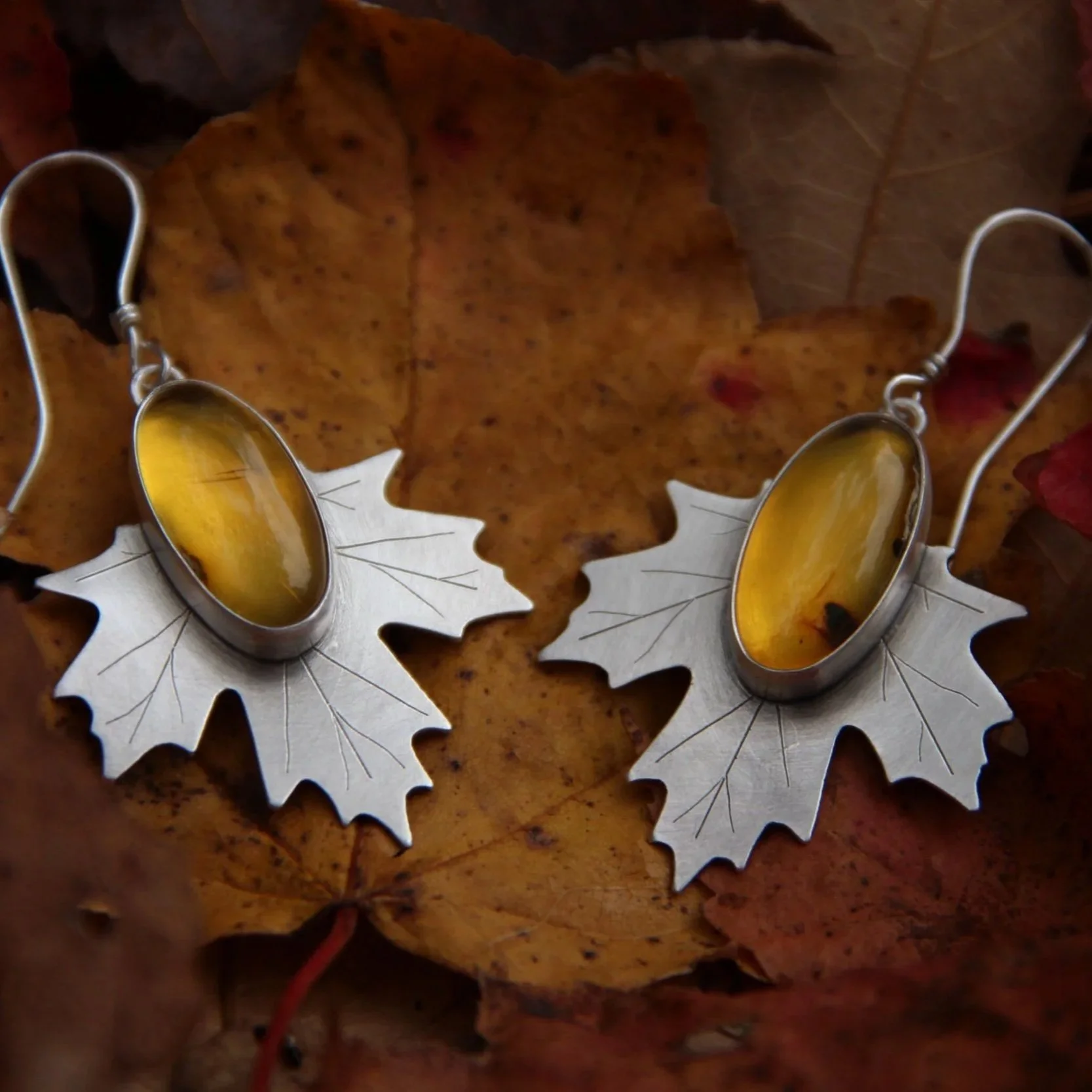 Maple Leaves with Amber