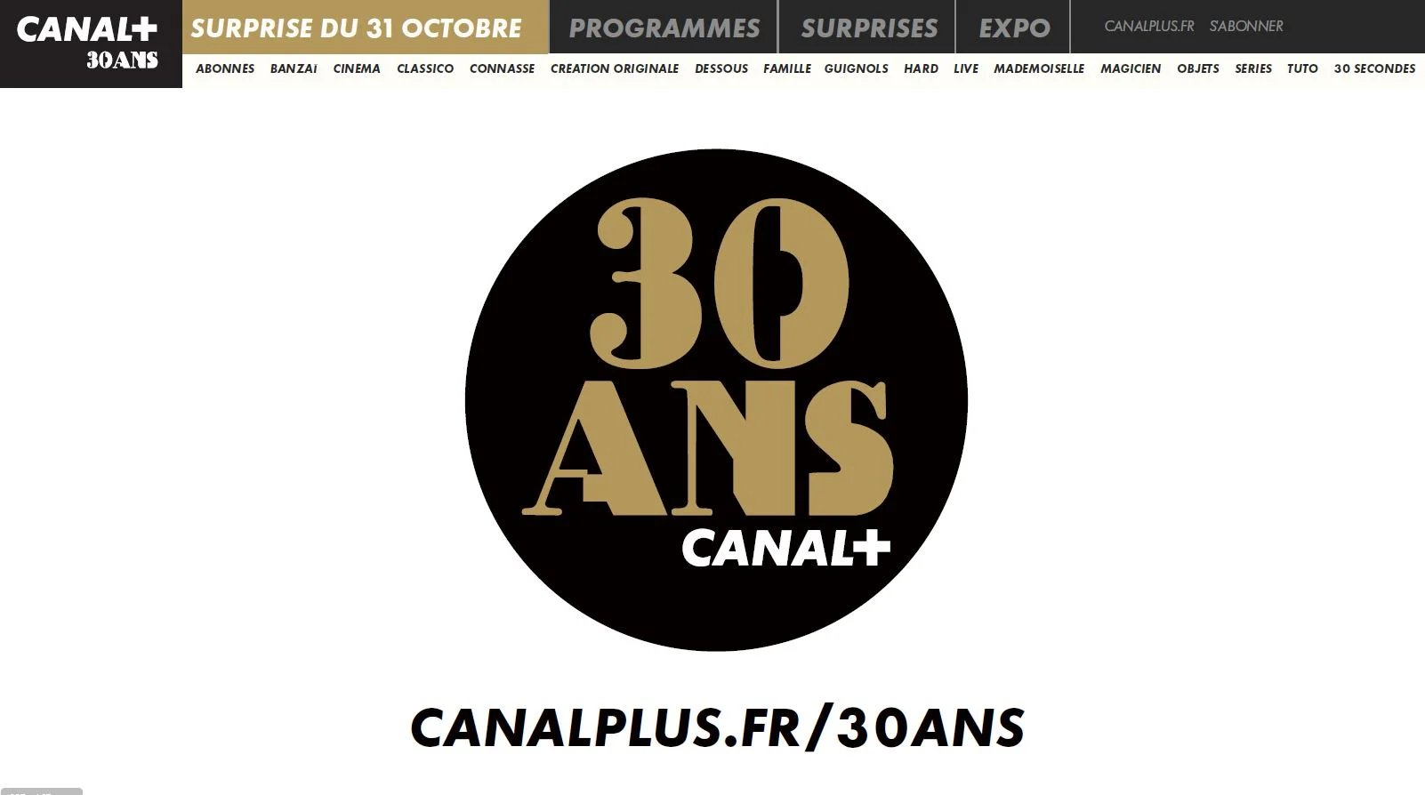 Digital editorial campaign : 30 ans de CANAL+