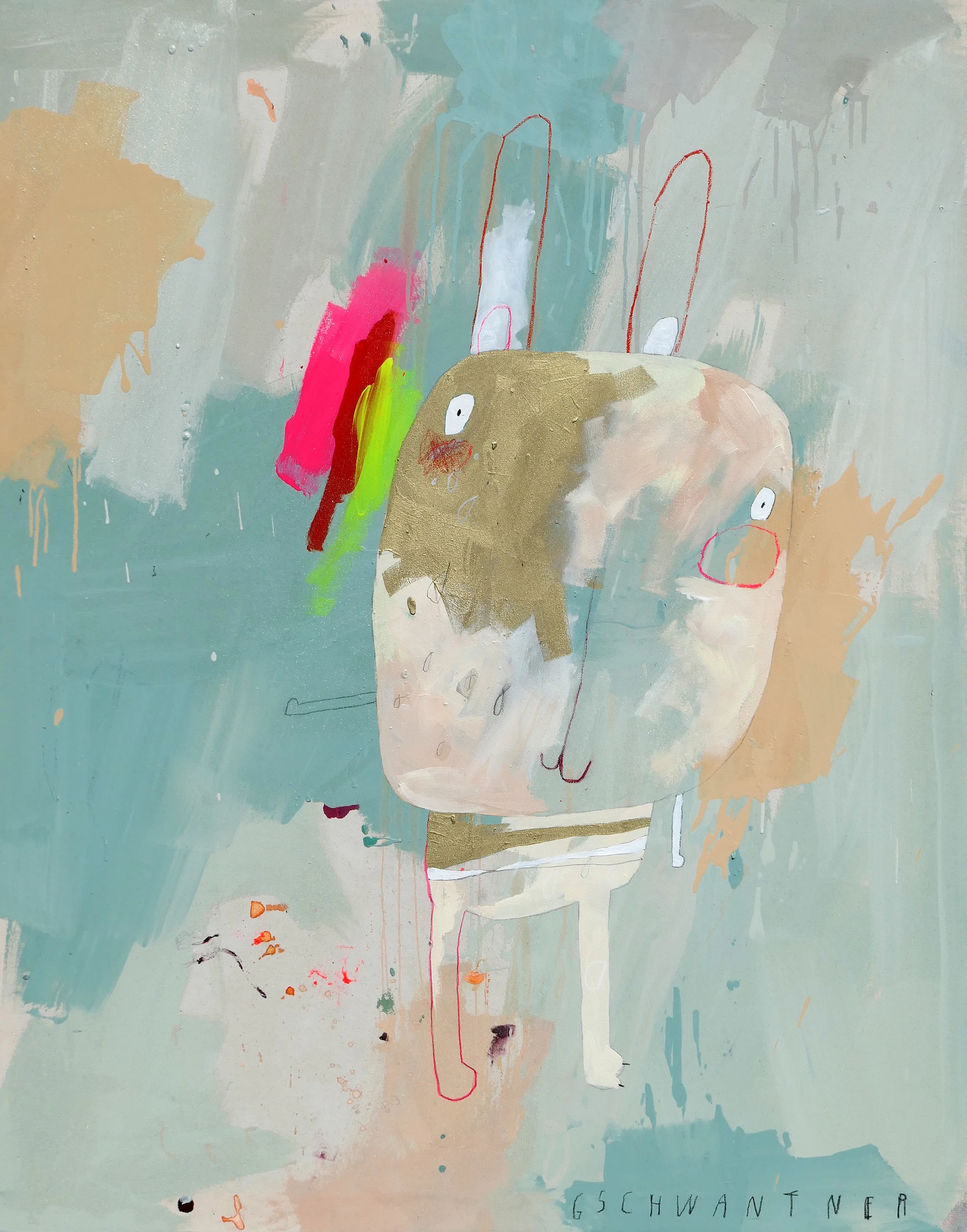  Goldenes Hasenhäschen, 2018, 115 x 145 cm 