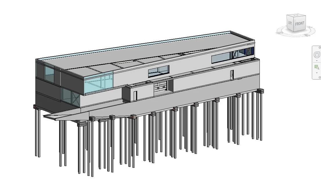 Revit-model, bedrijfsgebouw Merelbeke