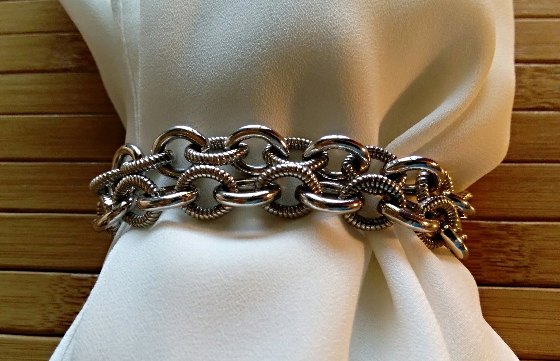 Double up your bracelets, like these from Judith ripka, for a statement look.