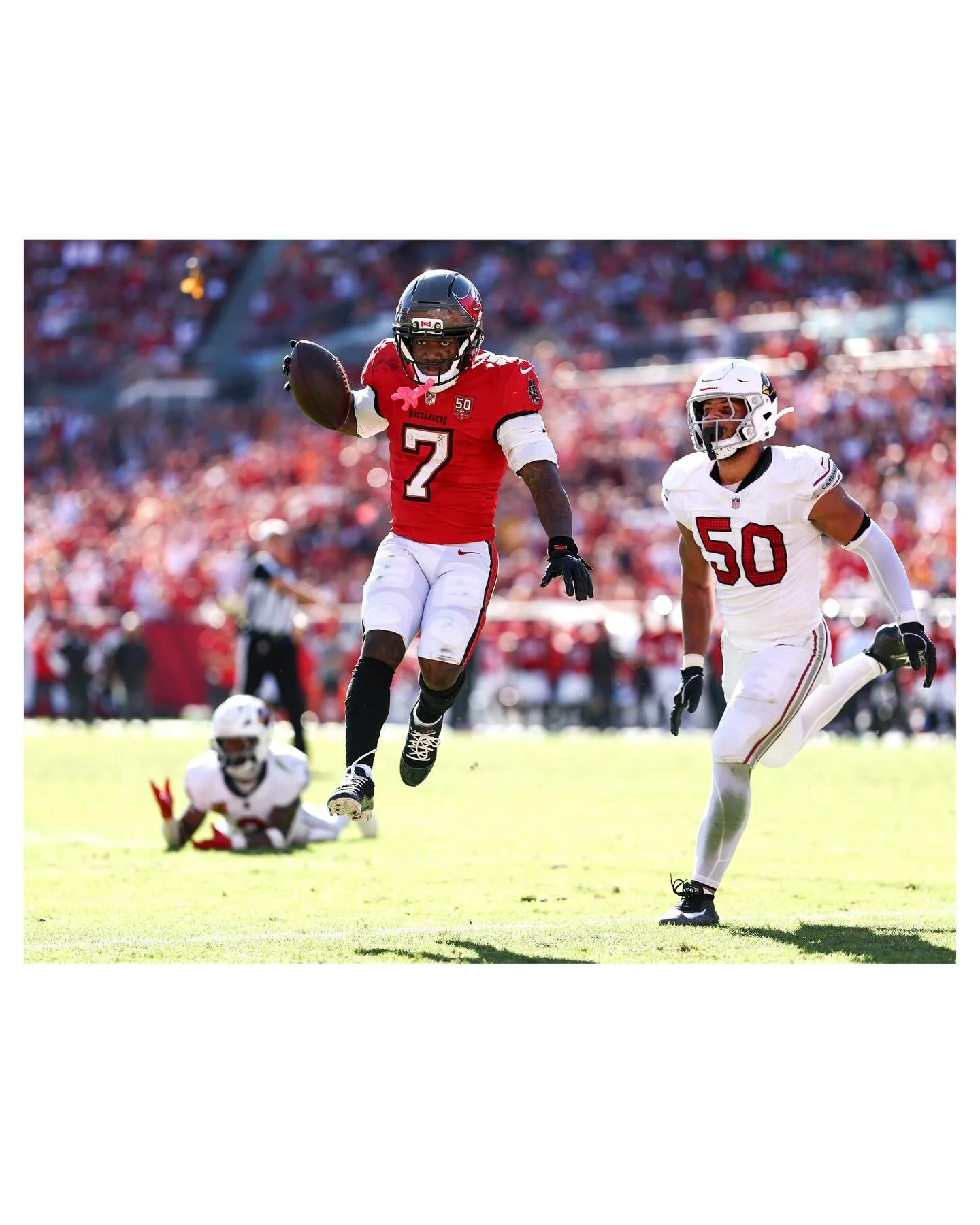 Bucs beat the Cards on a beautiful, sunny 72 degree day, and Bucky Irving made his return (📸: NFL)