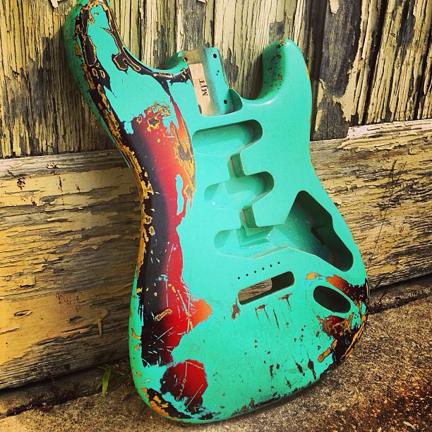 19 - Sea Foam Green over Sunburst