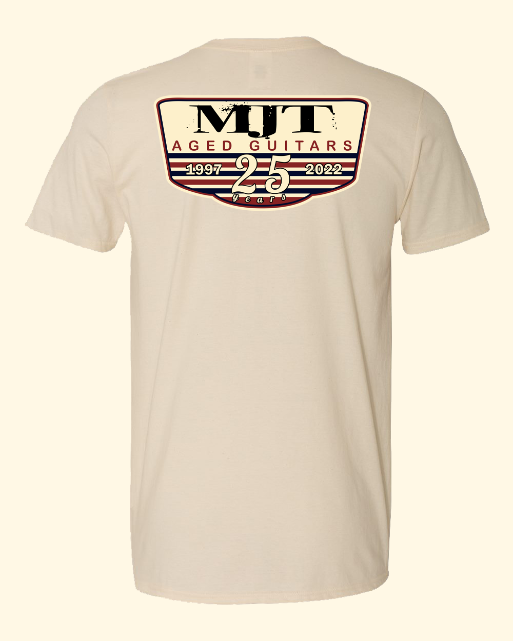 MJT 25 Years Natural Tee | Bella Canvas — MJT Aged Guitars