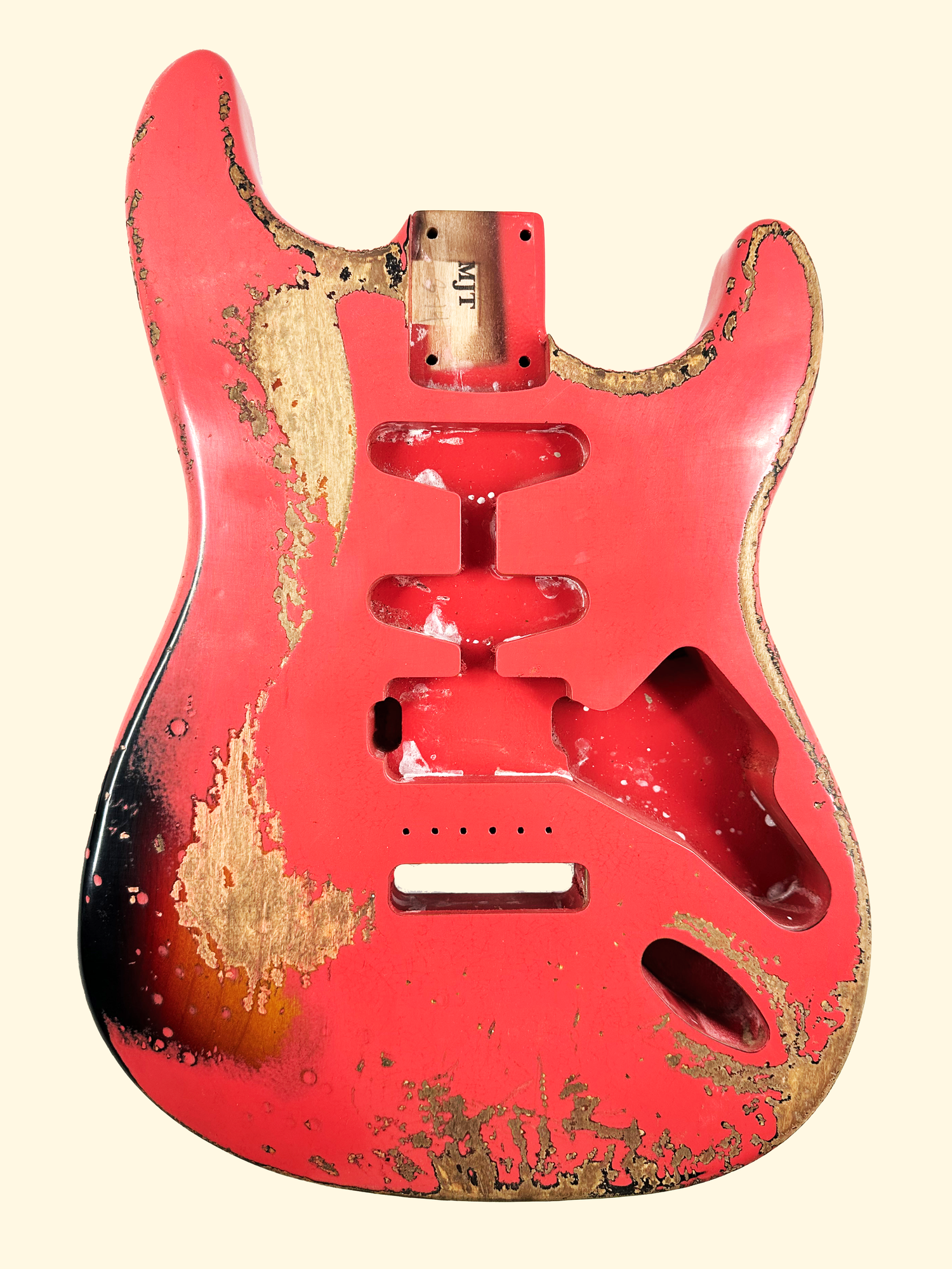 Fiesta Red over 3 Tone Sunburst VTS Body | Alder 3lbs 14oz — MJT 