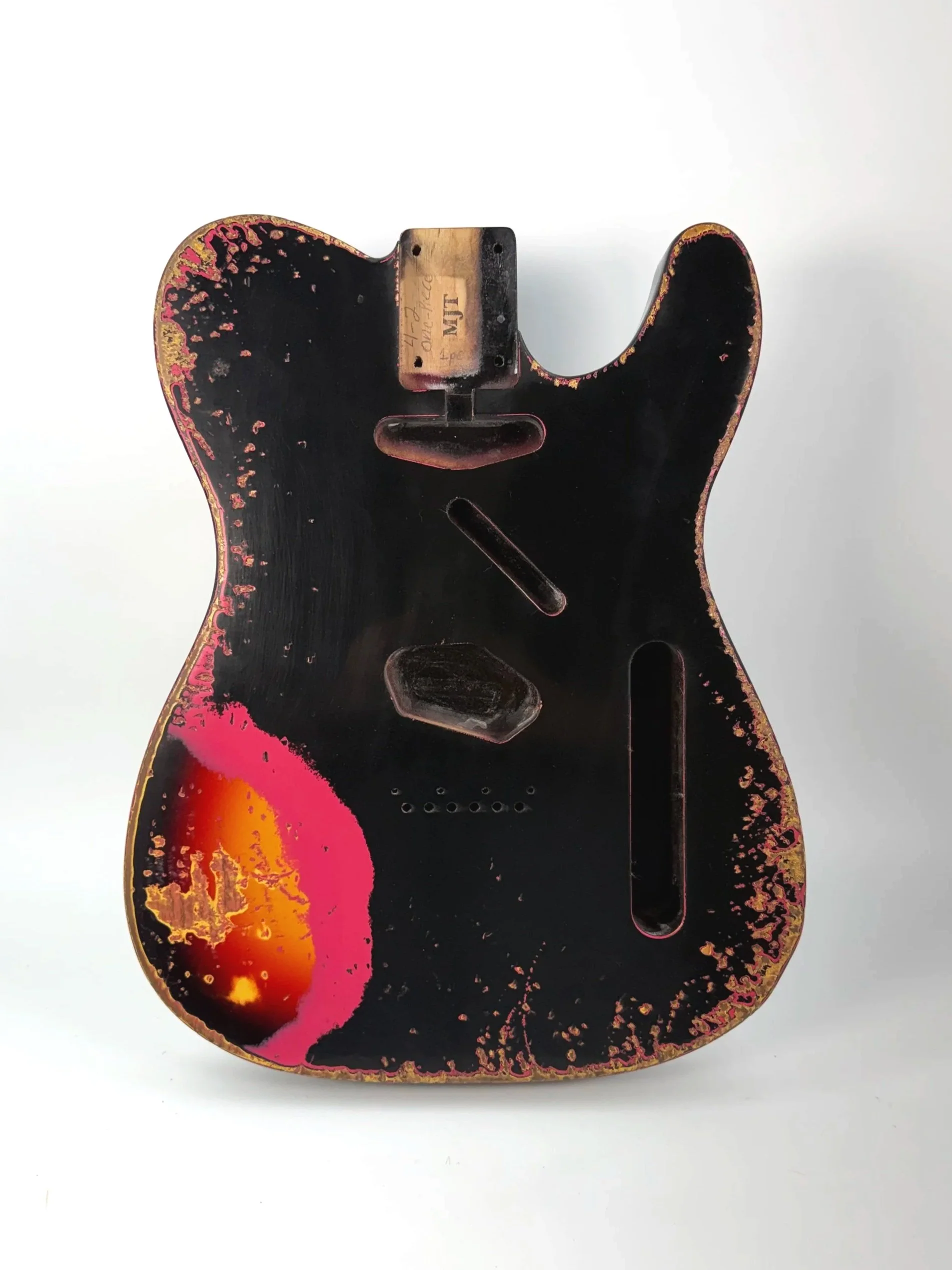 Black over Pink over 3 Tone Sunburst VTT Body | 1-Piece Alder