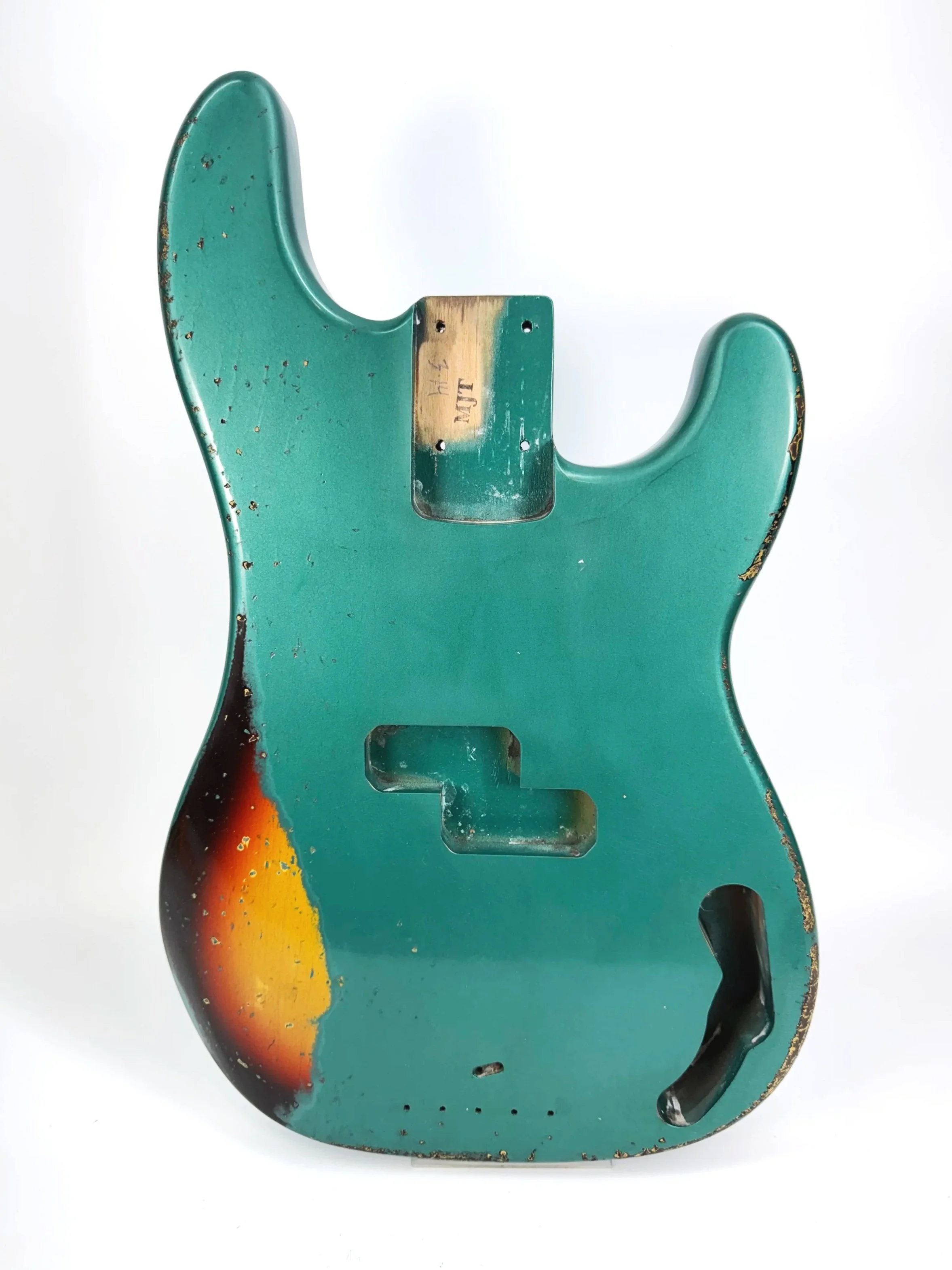 Ice Green Metallic Over 3 Tone Sunburst Bass Body | Alder 3lbs 14oz