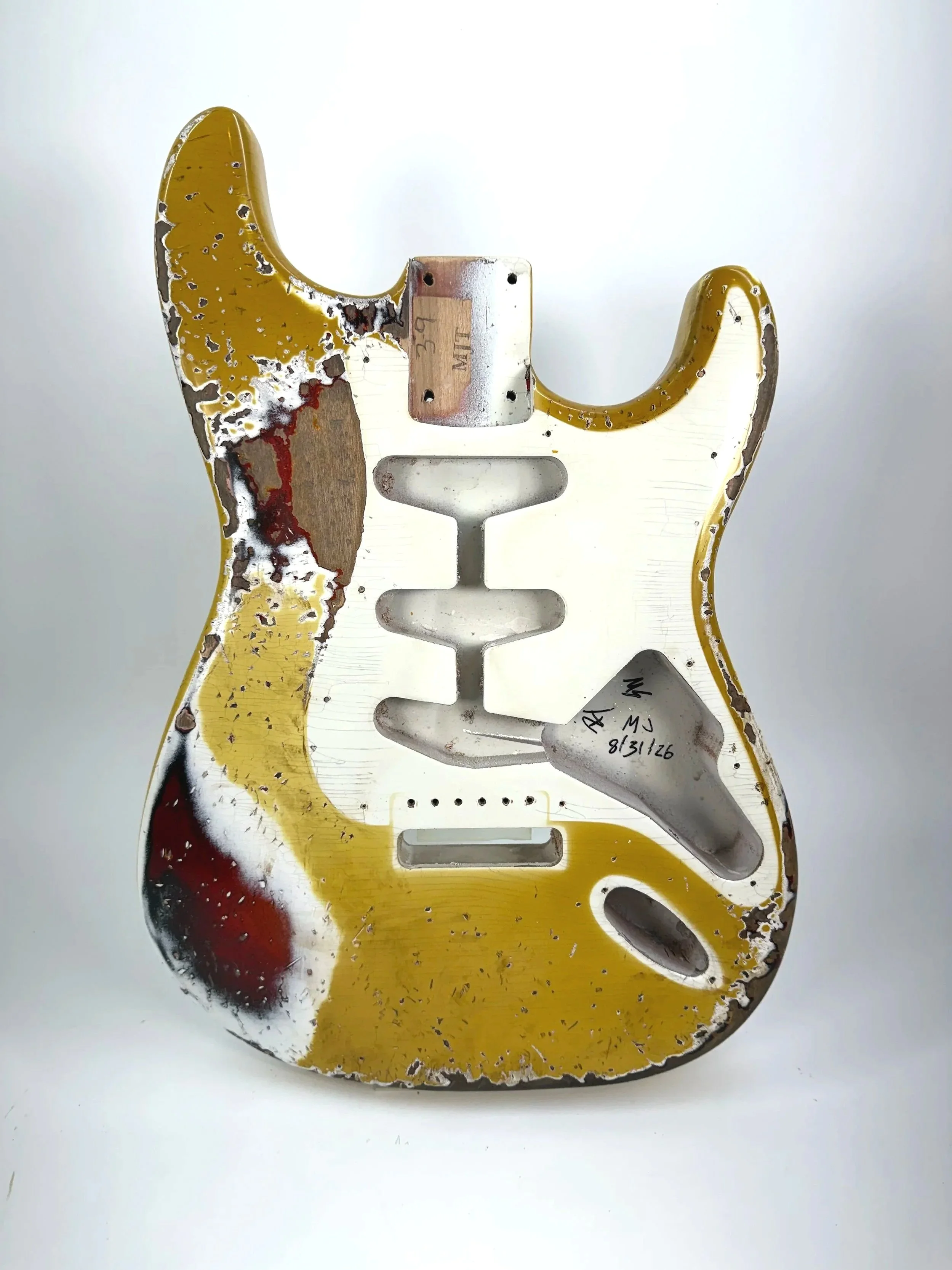 Premium Aged Vintage White over 3 Tone Sunburst VTS Body | Alder 3lbs 9oz