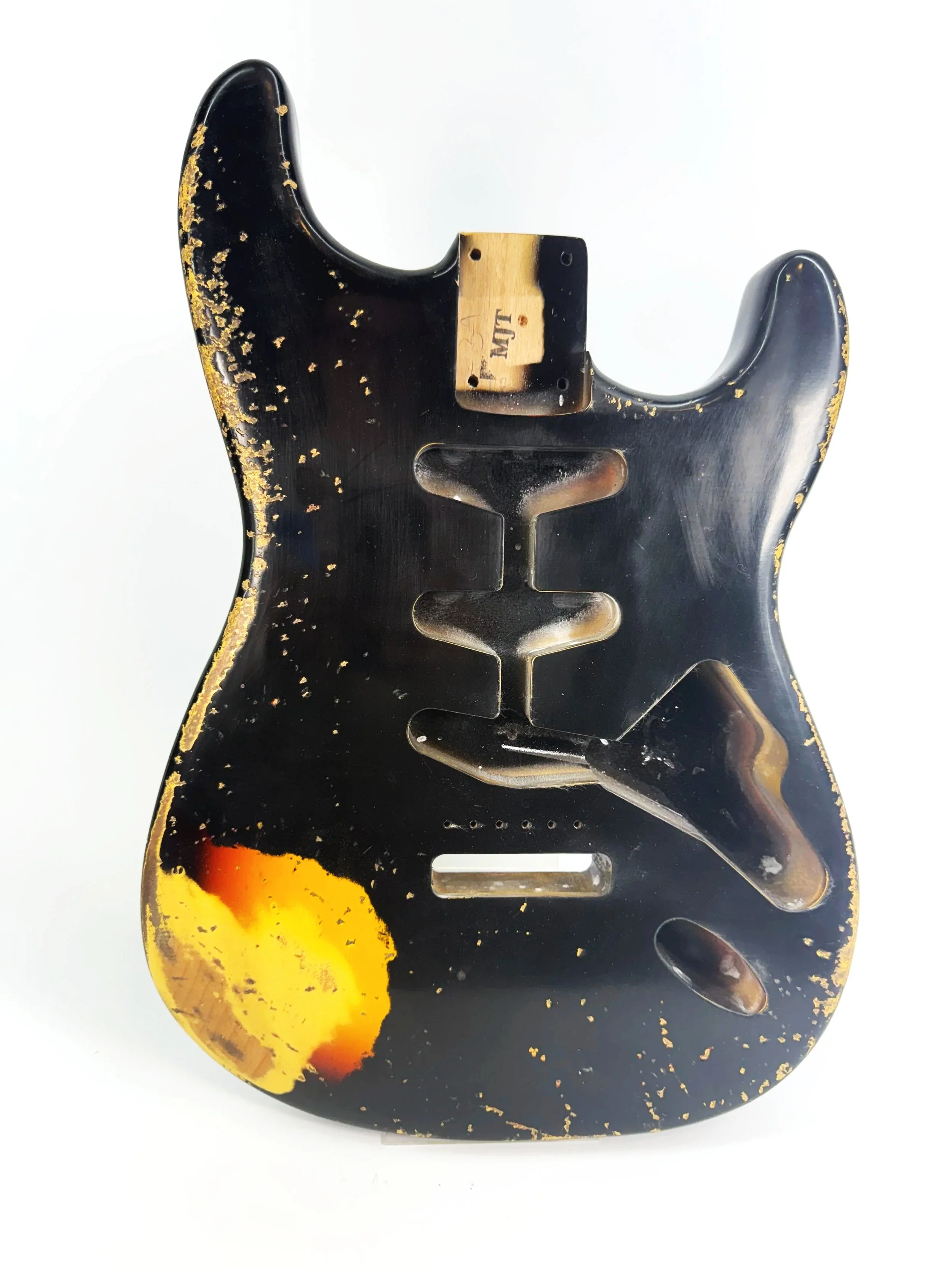 Black over 3 Tone Sunburst VTS HSS Body | Alder 3lbs 9oz