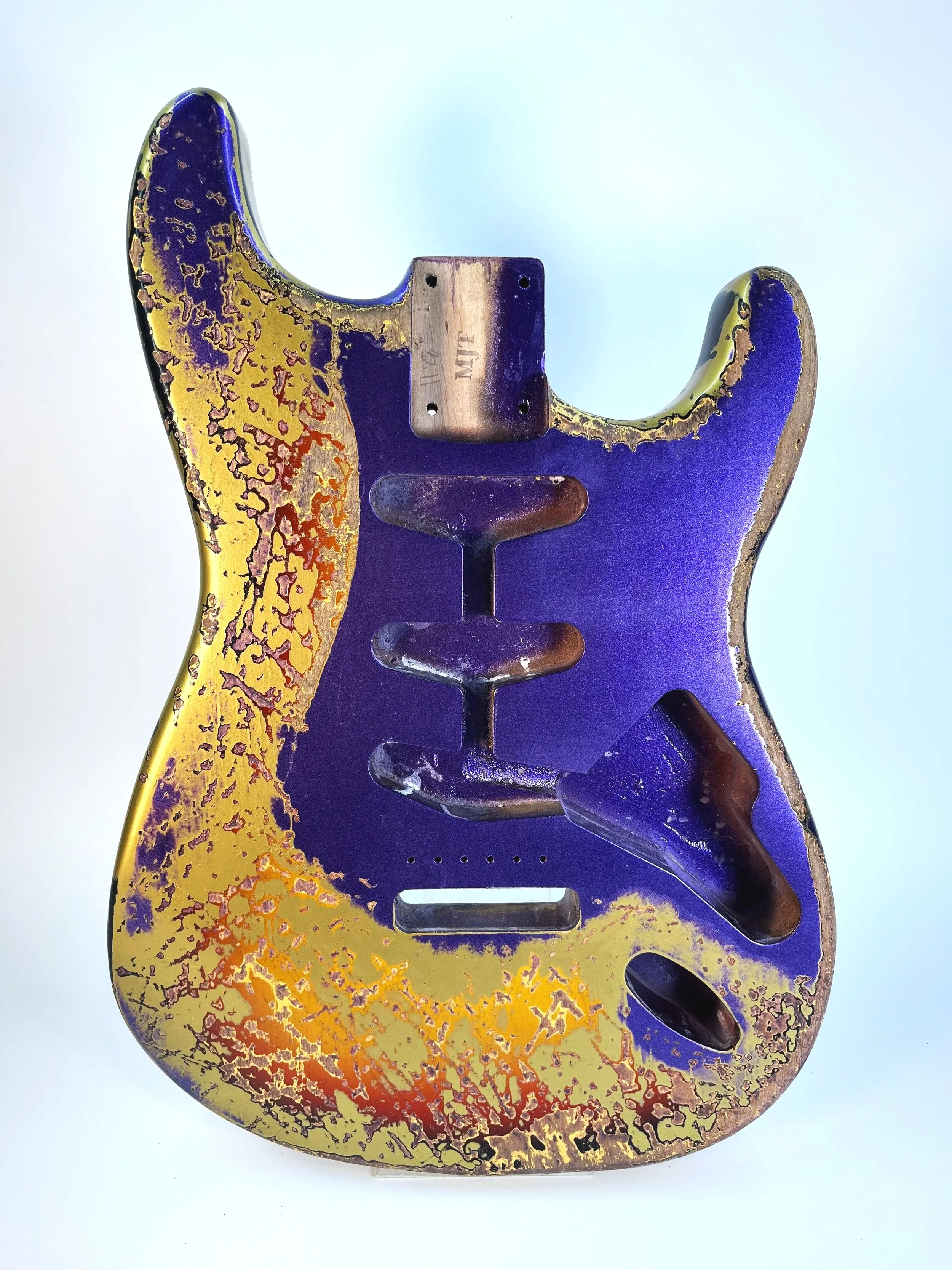 Crown Royal Purple over Aztec Gold over 3 Tone Sunburst VTS Body | Alder 3lbs 11oz