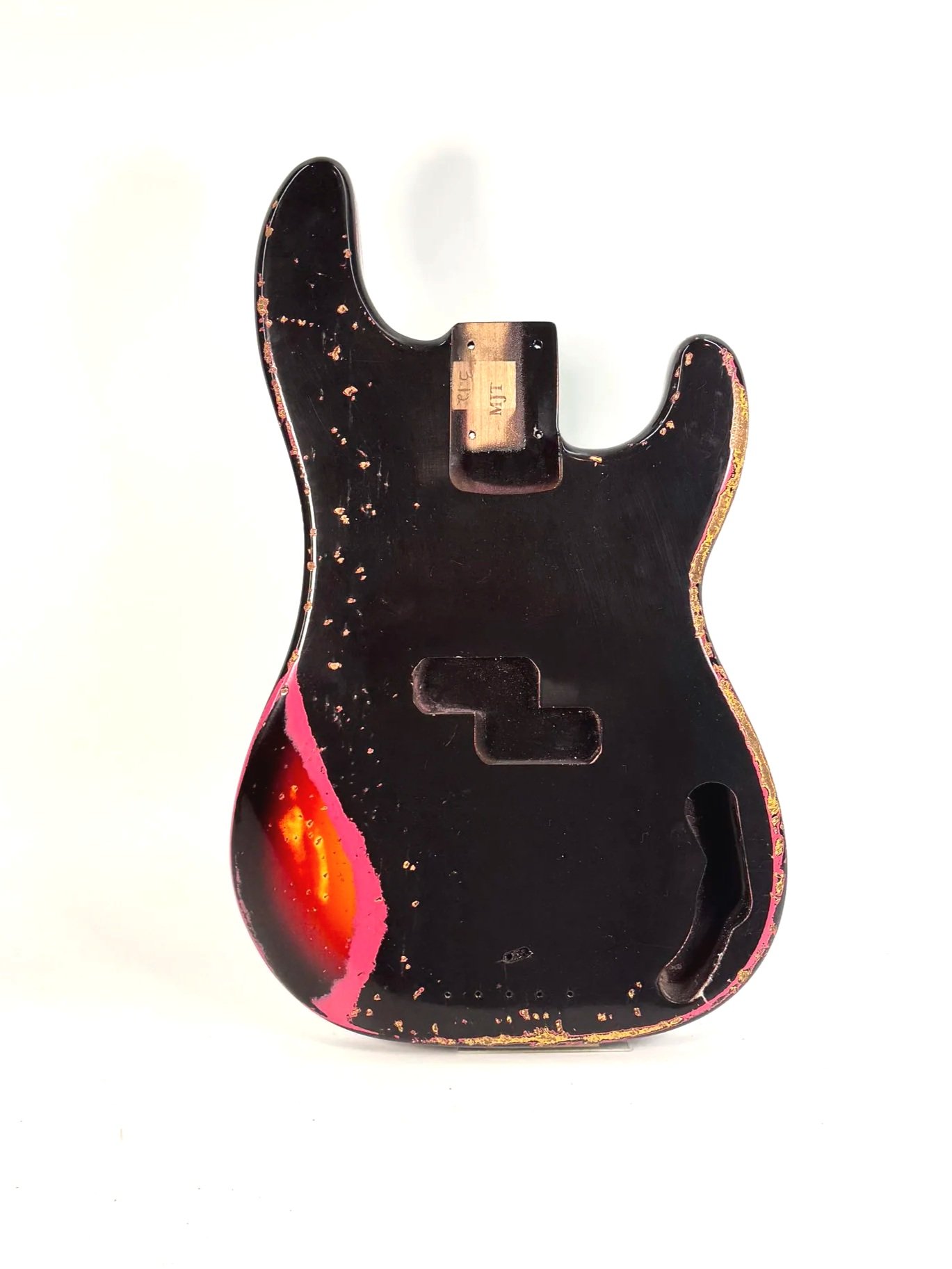 Black over Pink over 3 Tone PBT Bass Body | Alder 3lbs 12oz