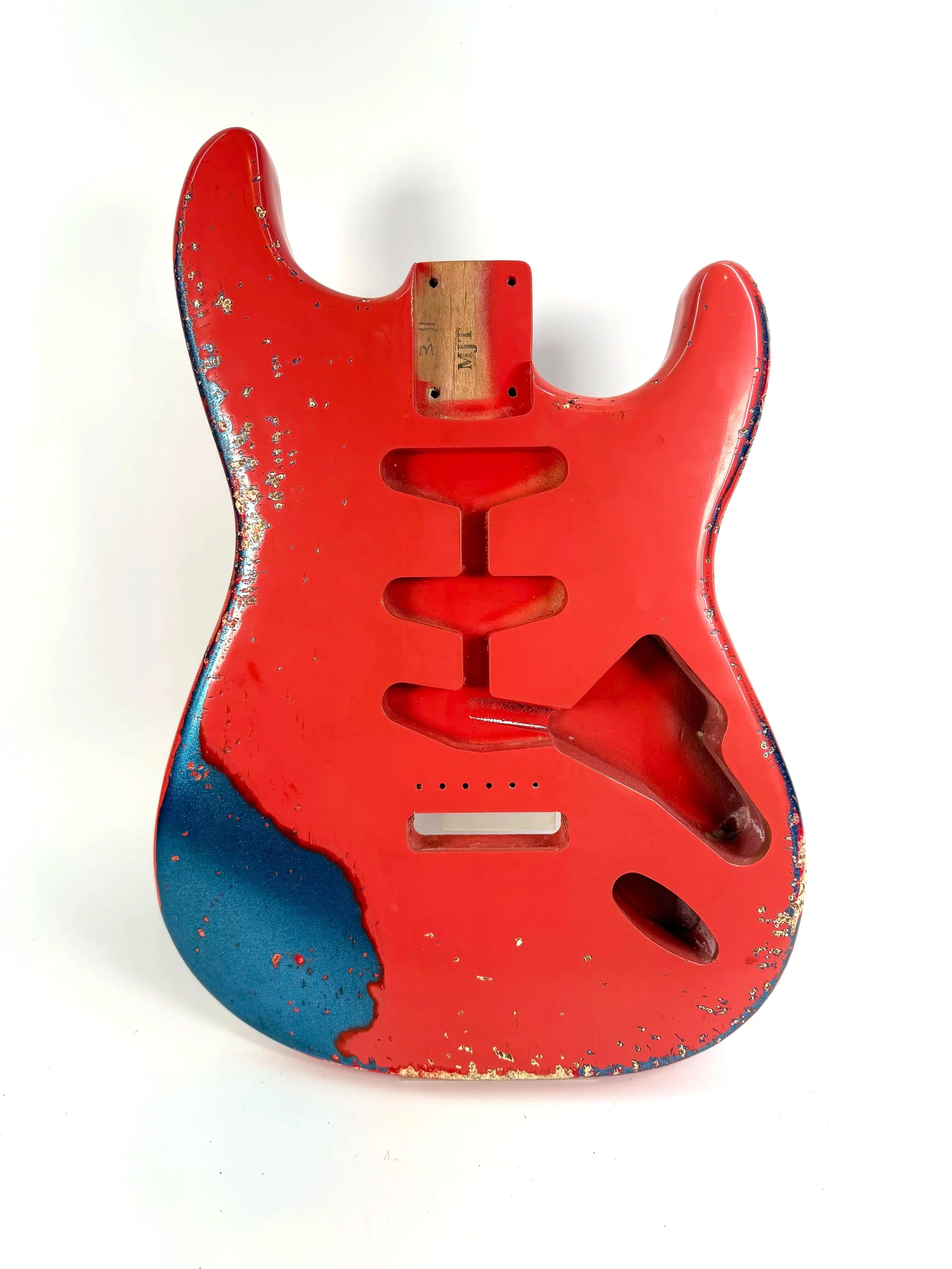 Fiesta Red over Ice Blue Metallic with Racing Stripes VTS Body | Alder 3lbs 11oz