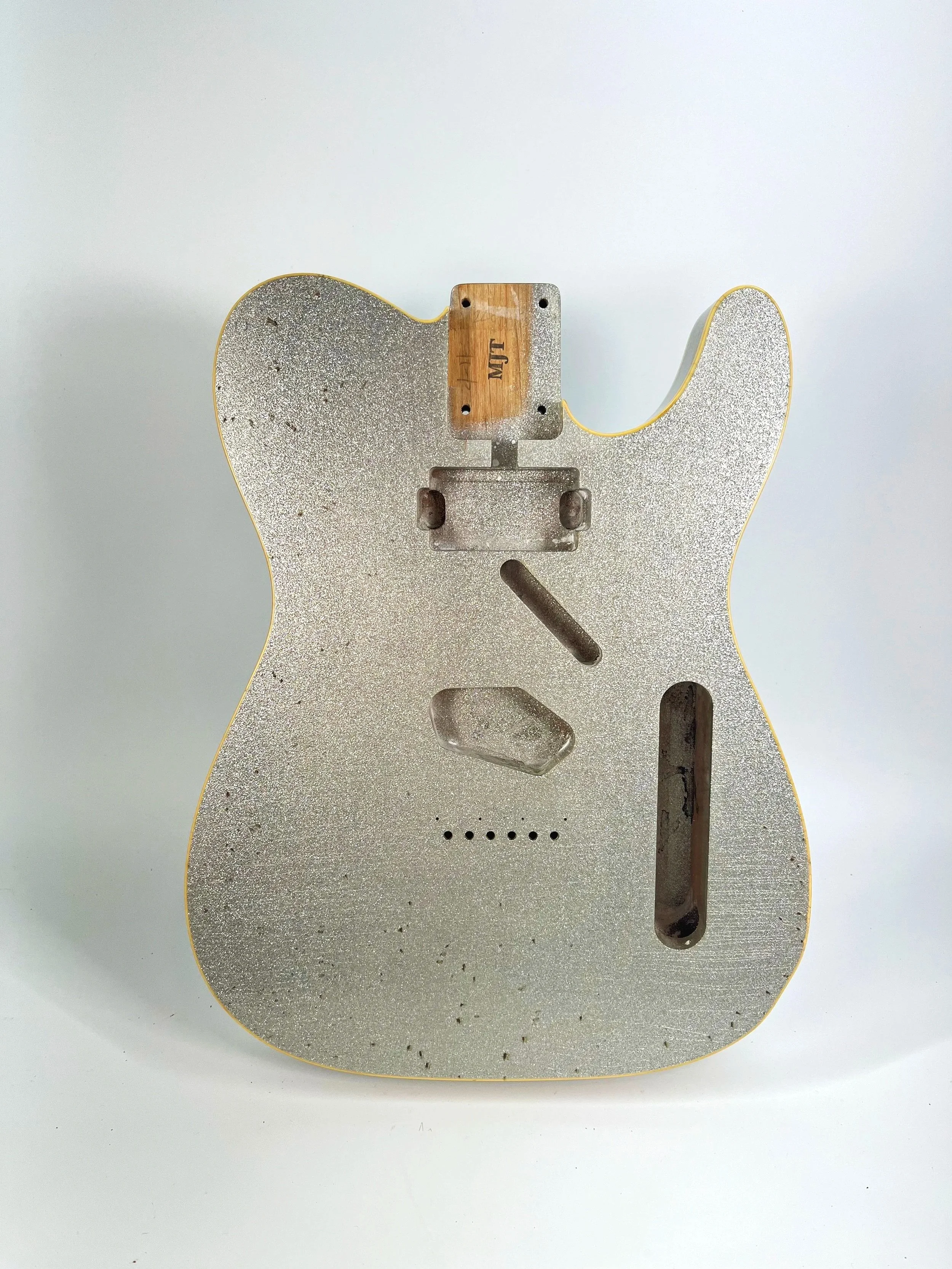 Silver Sparkle Flake Double Bound VTT Body | Alder