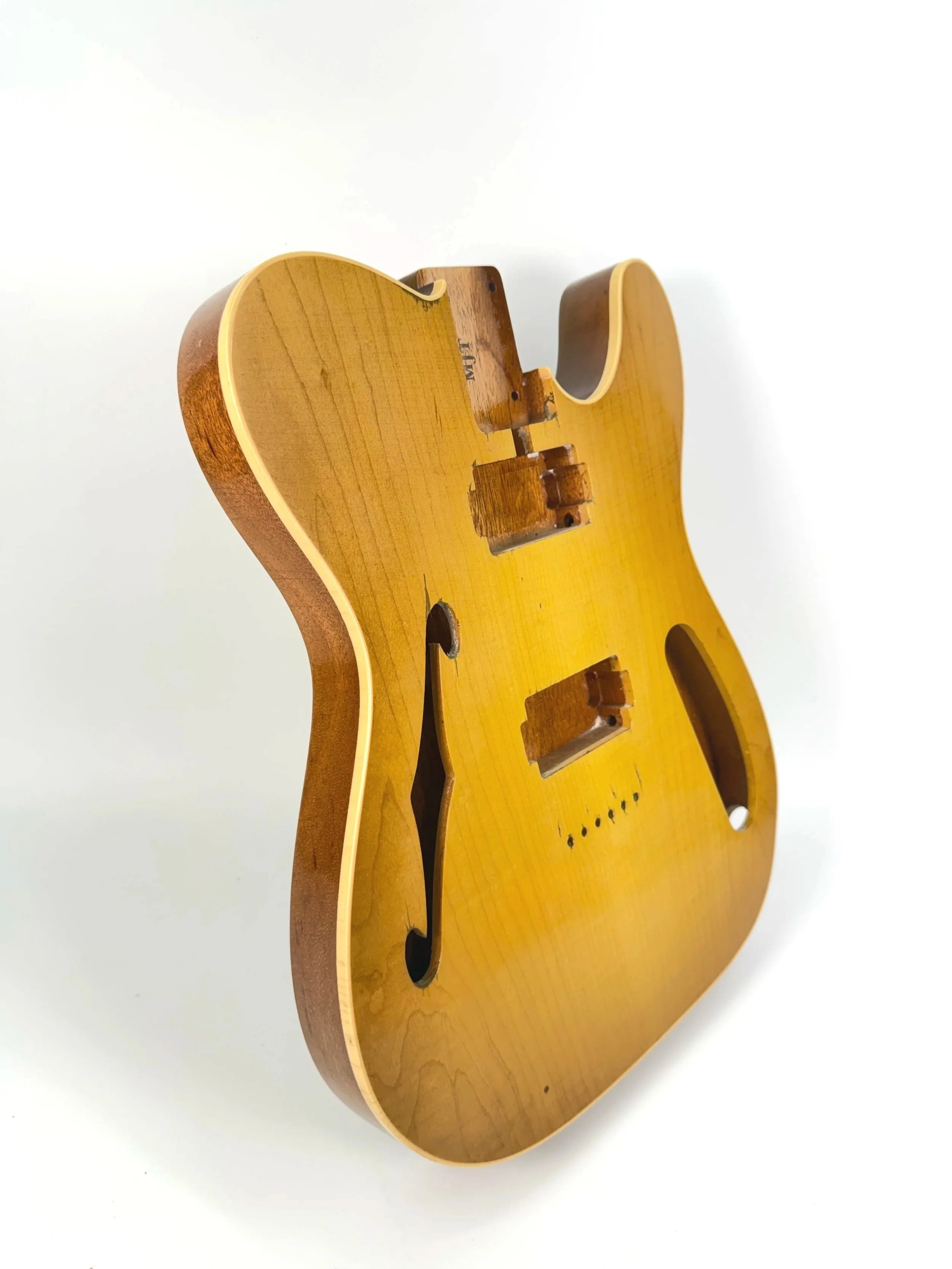 Aged Lemon Burst VTL Single Bound Body | Mahogany with Maple Top 3lbs 6oz
