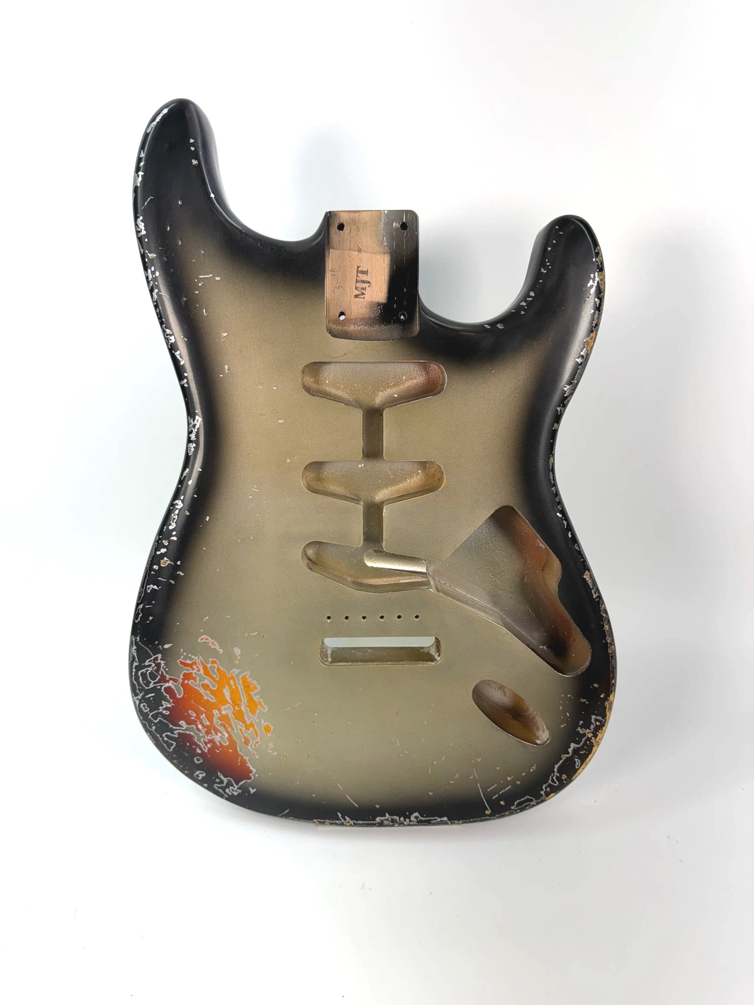 Silver Burst over 3 Tone Sunburst VTS Body | Alder 3lbs 10oz