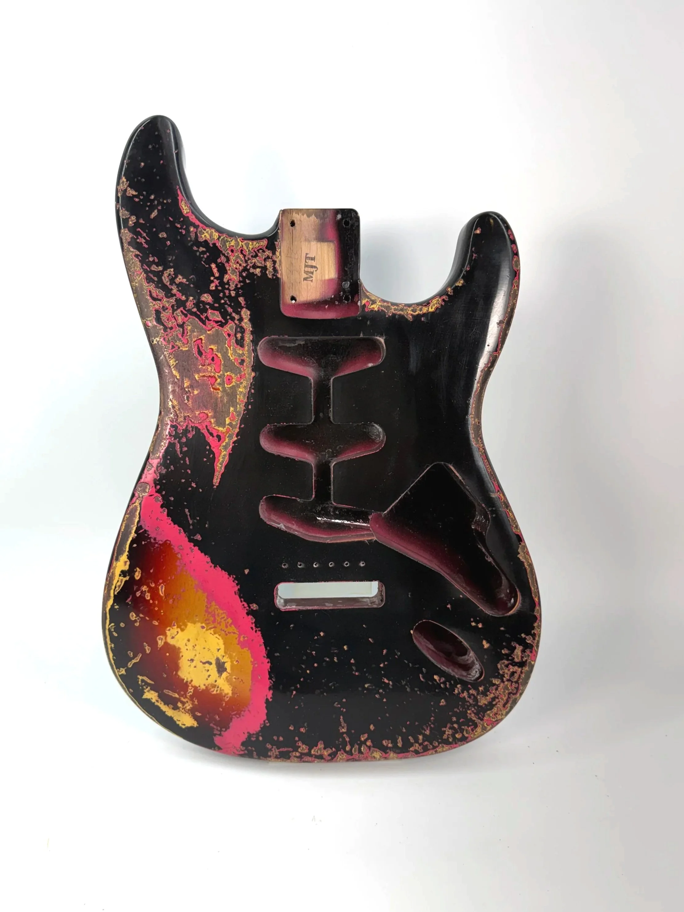 Black over Pink over 3 Tone Sunburst VTS Body | Alder 3lbs 12oz