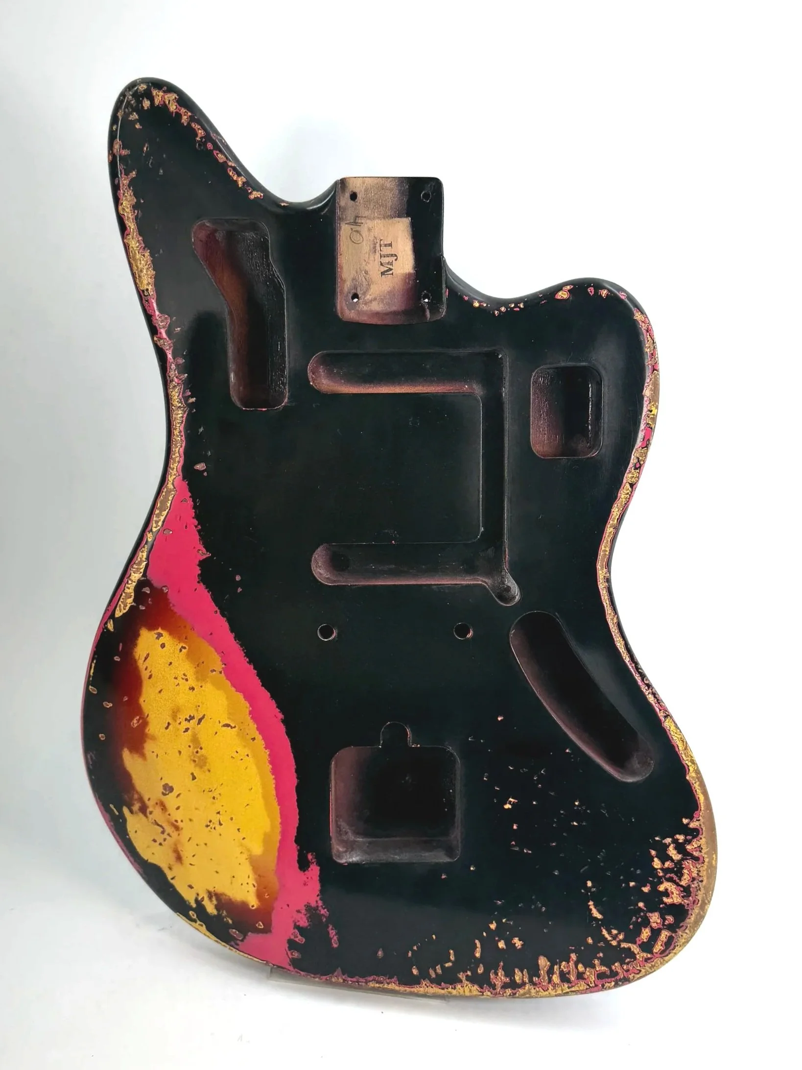 Black over Pink over 3 Tone Sunburst VTJG Body | Alder 4lbs 0oz