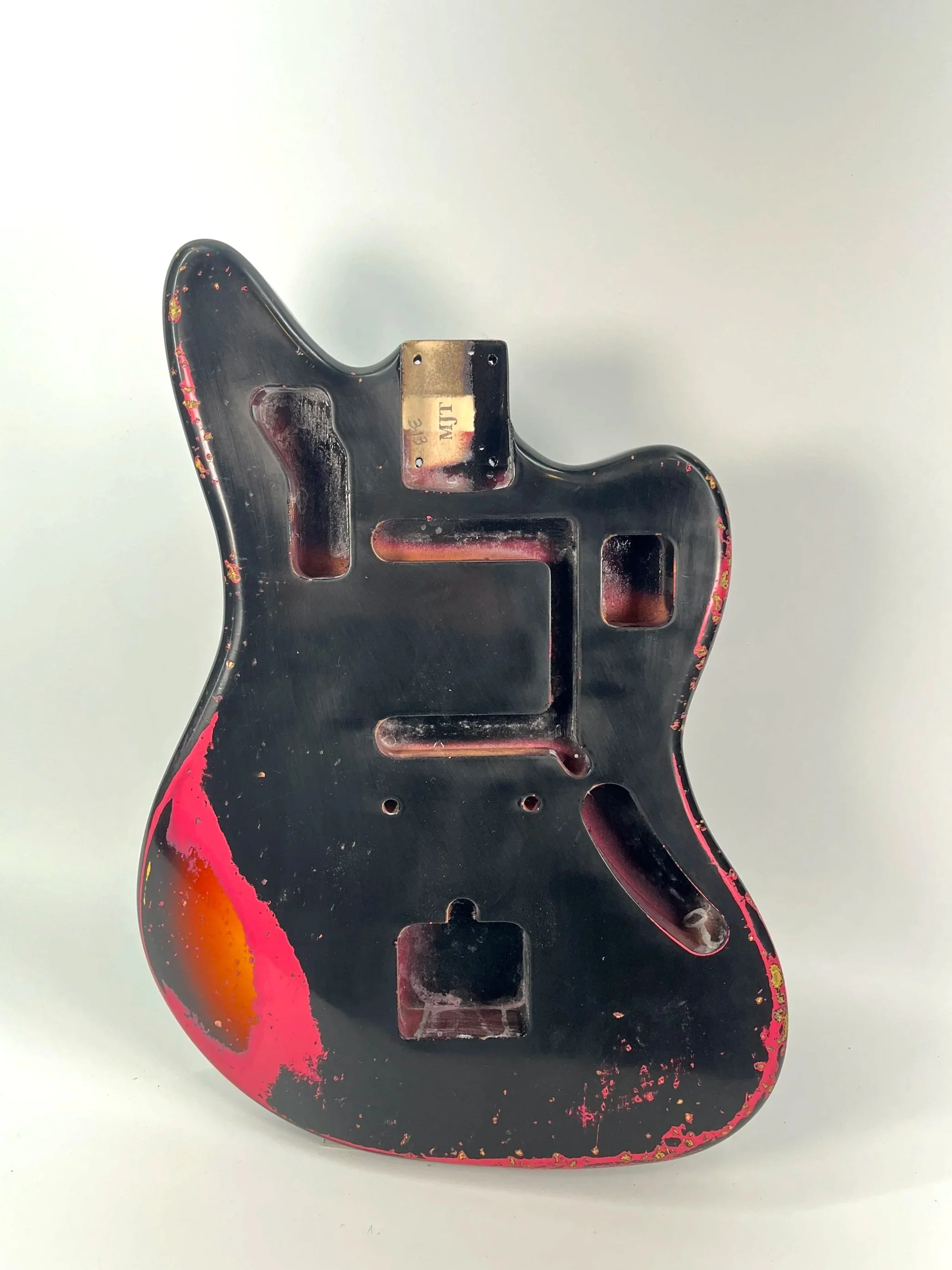 Black over Neon Pink over 3 Tone VTJG Body | Basswood 3lbs 13oz