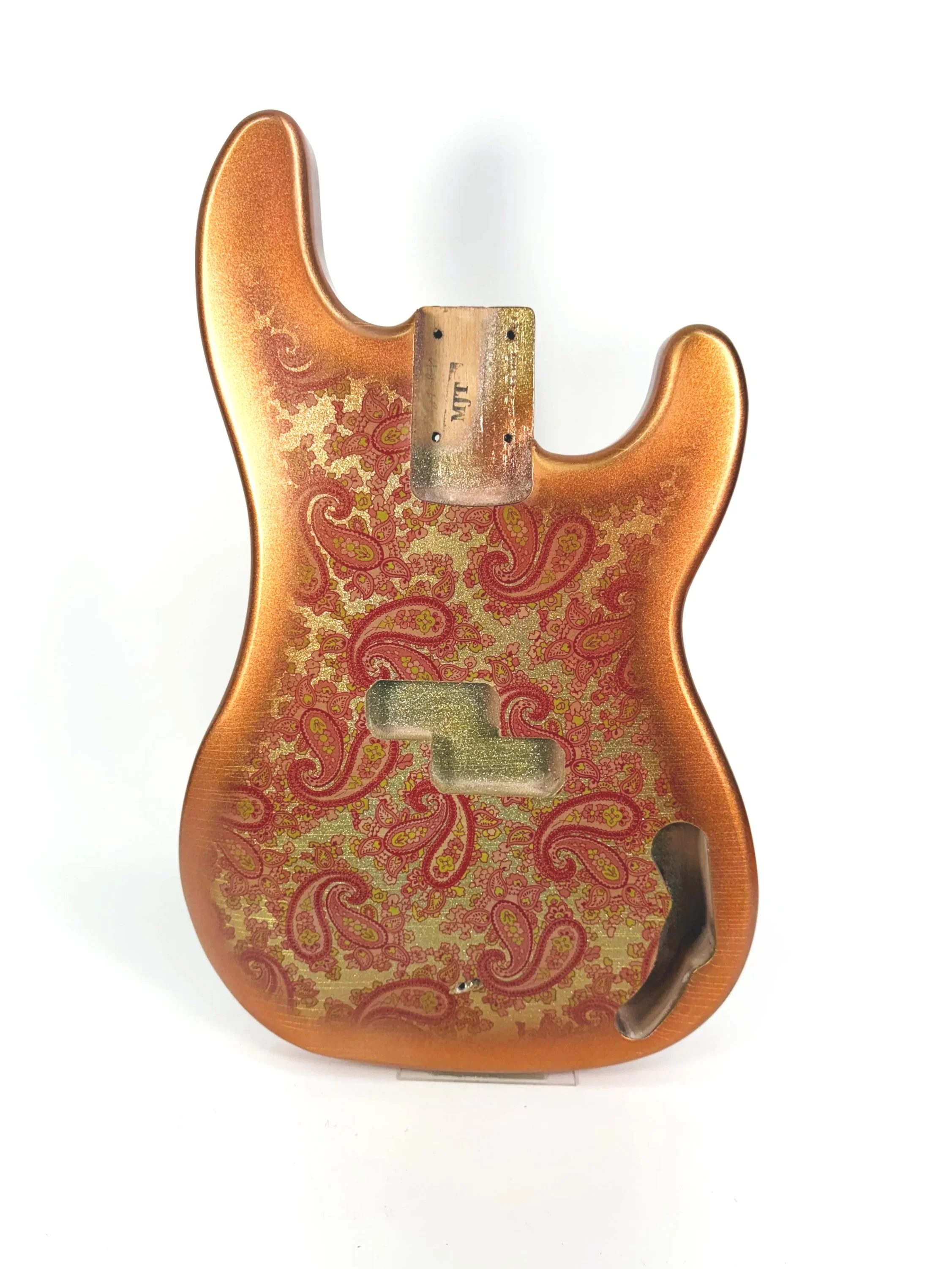 Aged Pink Paisley PBT Bass Body | 1 Piece Alder 4lbs 8oz