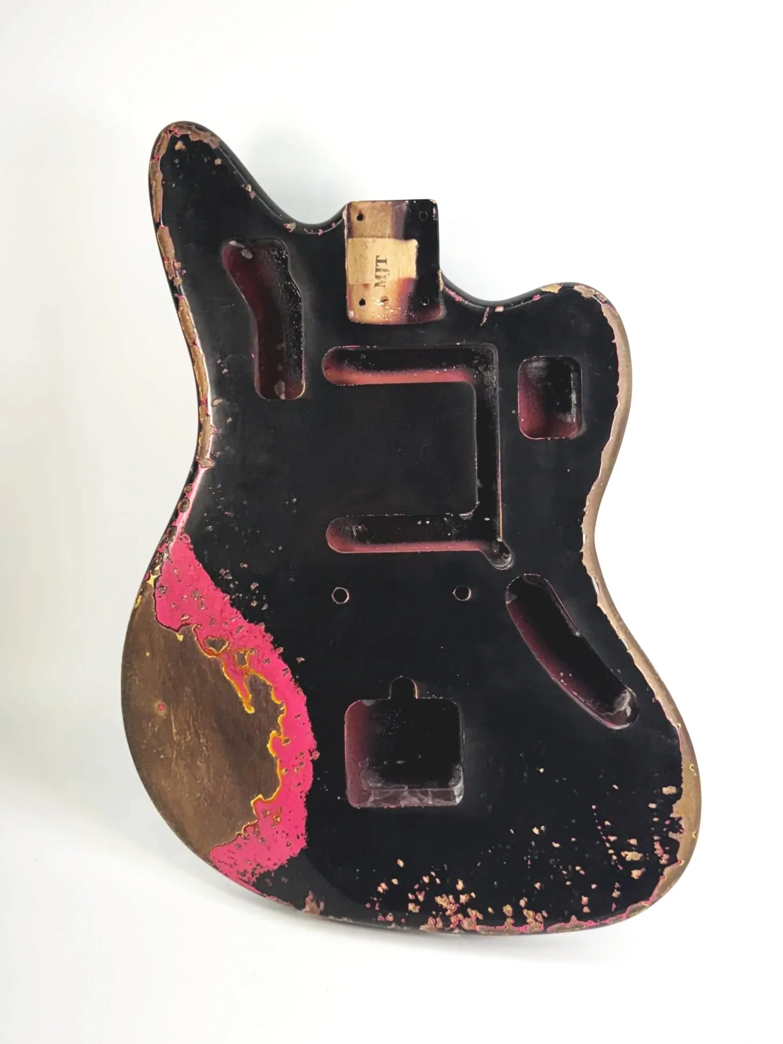 Black over Hot Pink over 3 Tone VTJG Body | Alder 4lbs 2oz