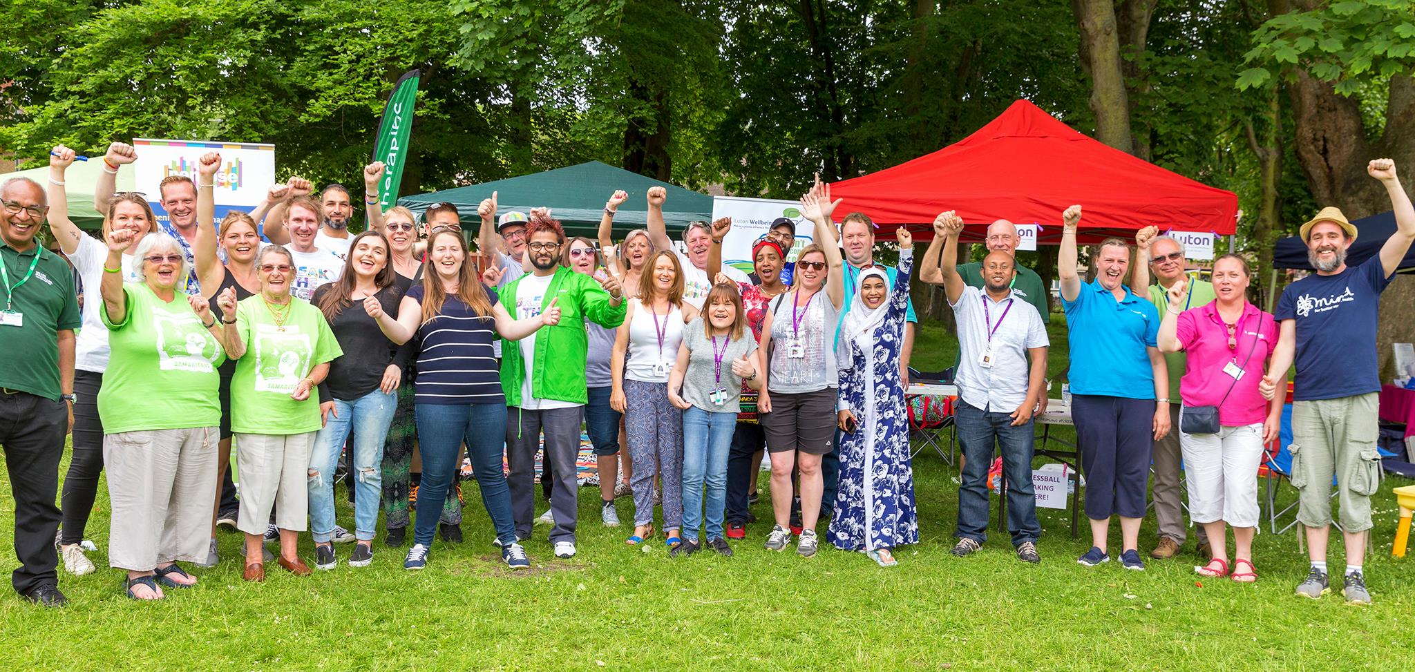 Partners from the Health & Well-being Zone, including ELFT, Mind BLMK, Active Luton, The Samaritans, Meaningful Education, Signposts, Macmillan, Live Well and the Break the Stigma Campaign. 