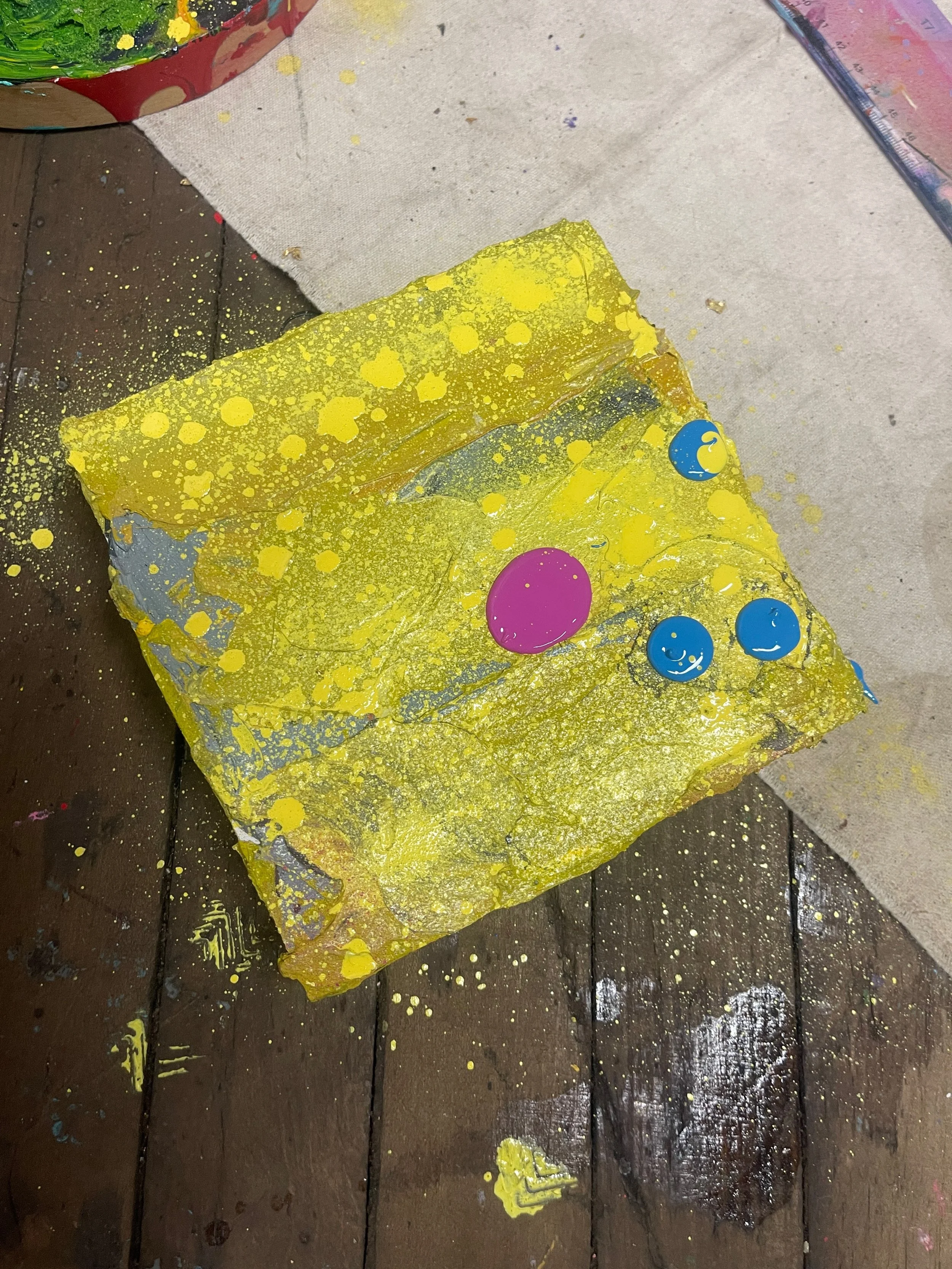  5×5 inches  Mixed media on board 