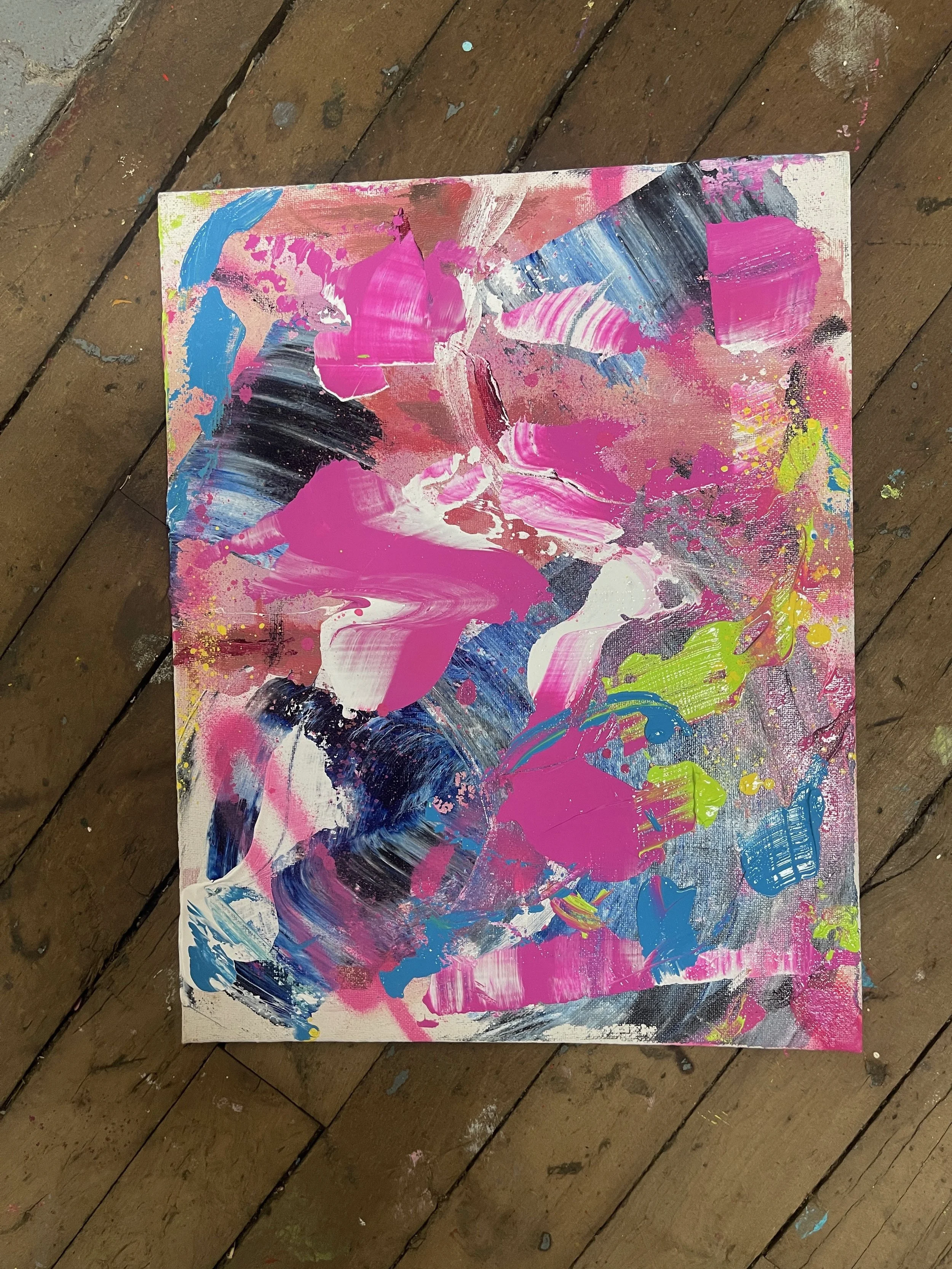  16×12 inches  Mixed media on canvas board 