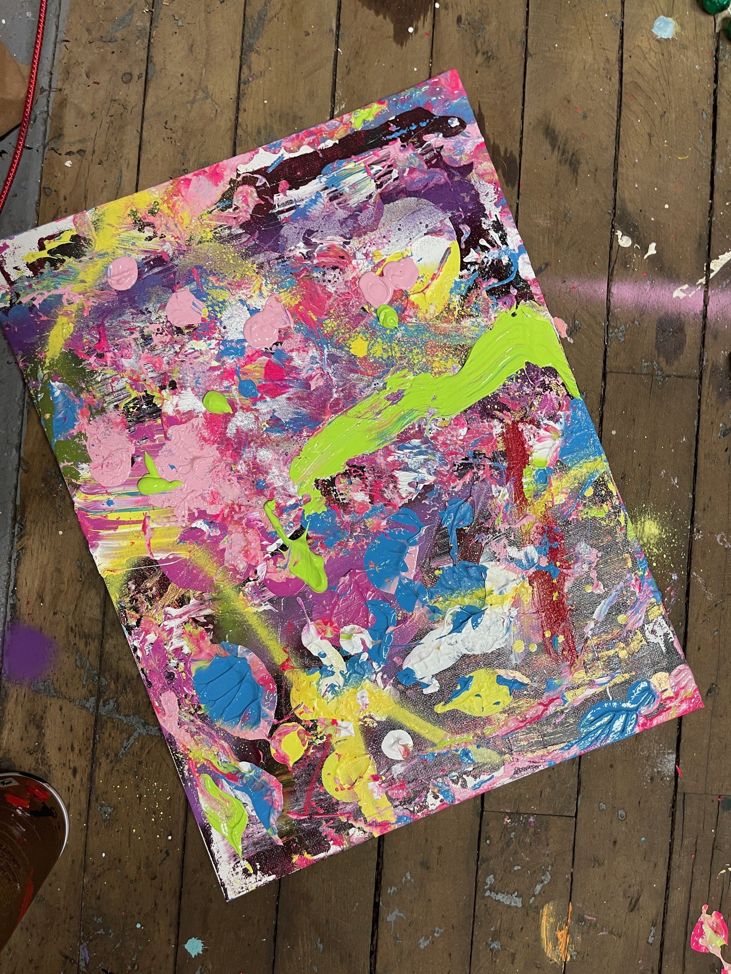  16×12 inches  Mixed media on canvas board 