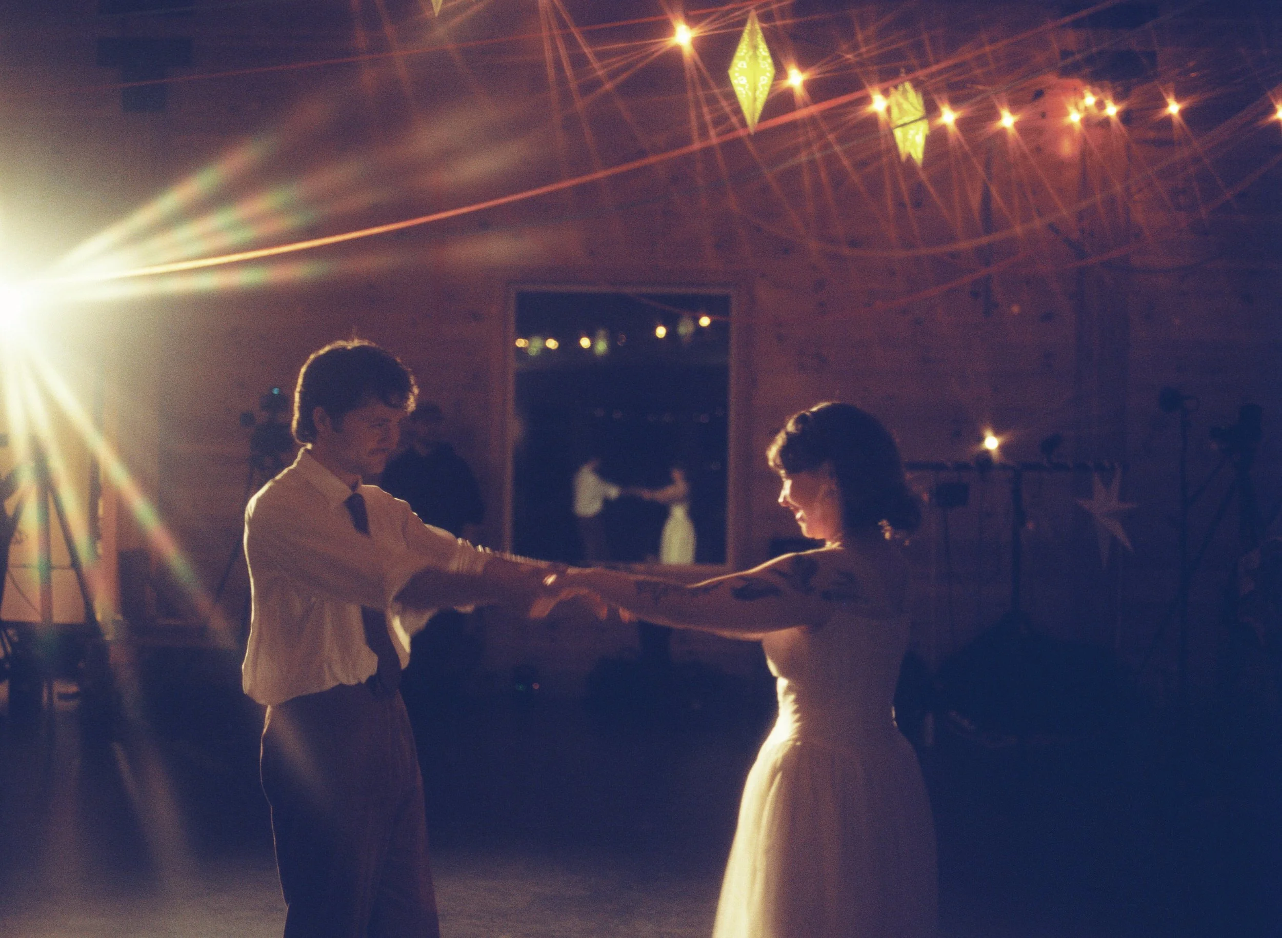 Newlyweds during their first dance at their wedding reception