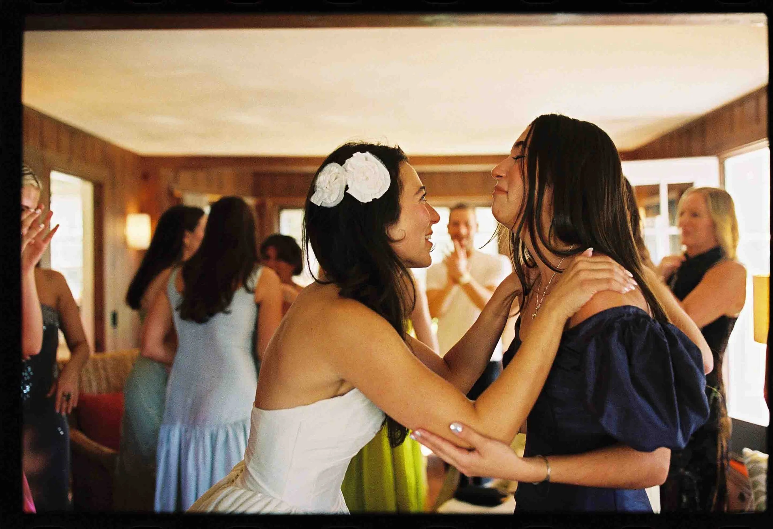 bride and sister fun film weddings new england