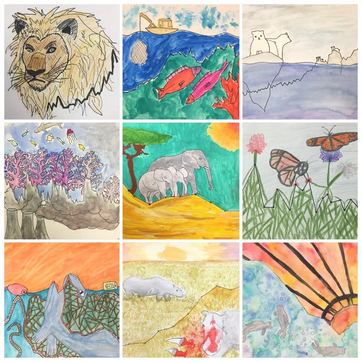 6th Grade students graphical artwork from Kailua, HI