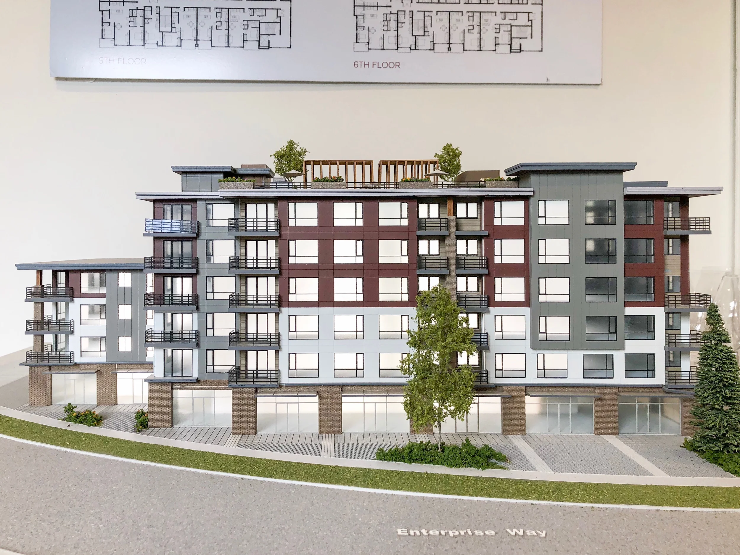 Incredibly detailed scale model of the Beverly condominium building located at the Sales Centre on Enterprise Court.