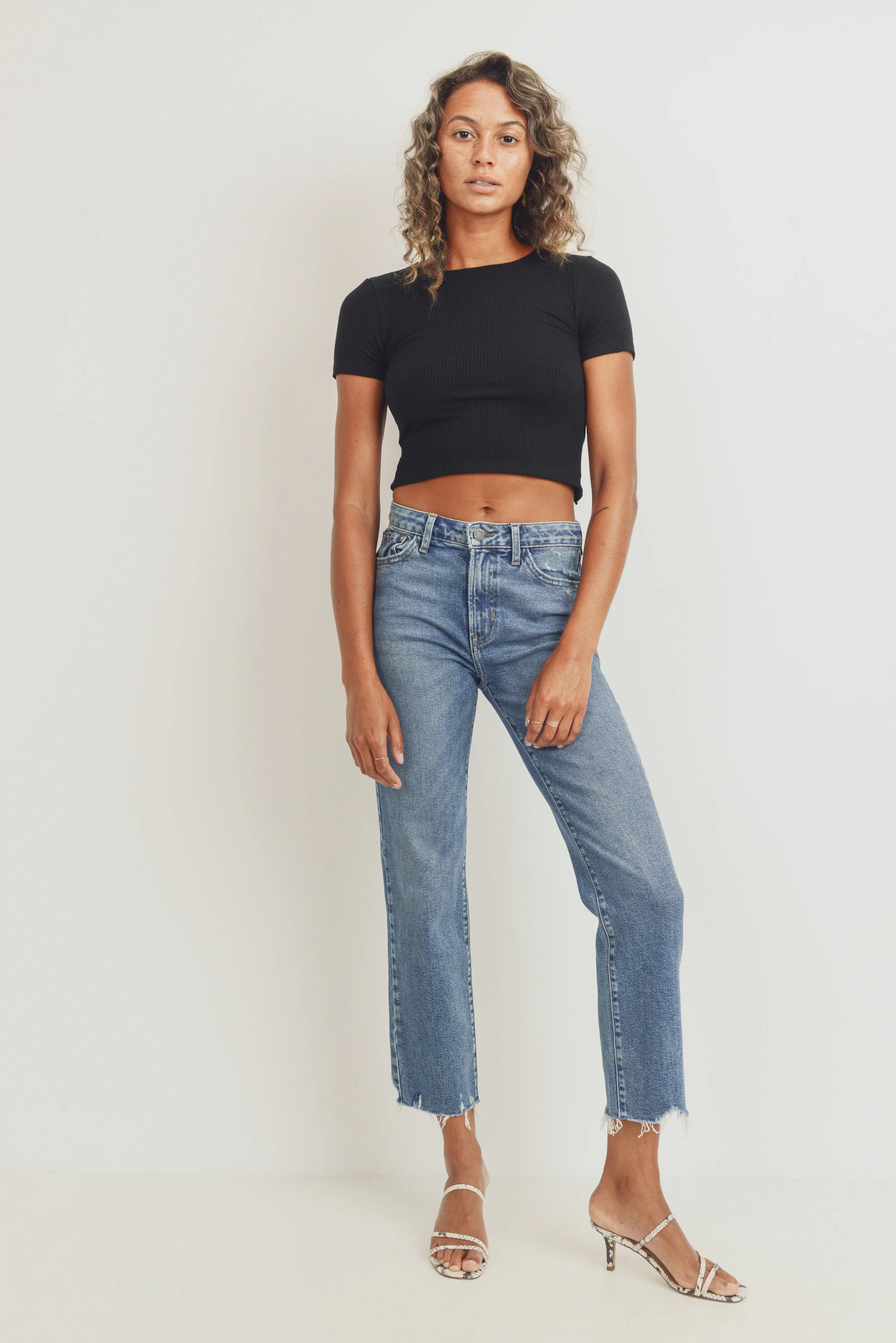 just black denim high waisted jeans