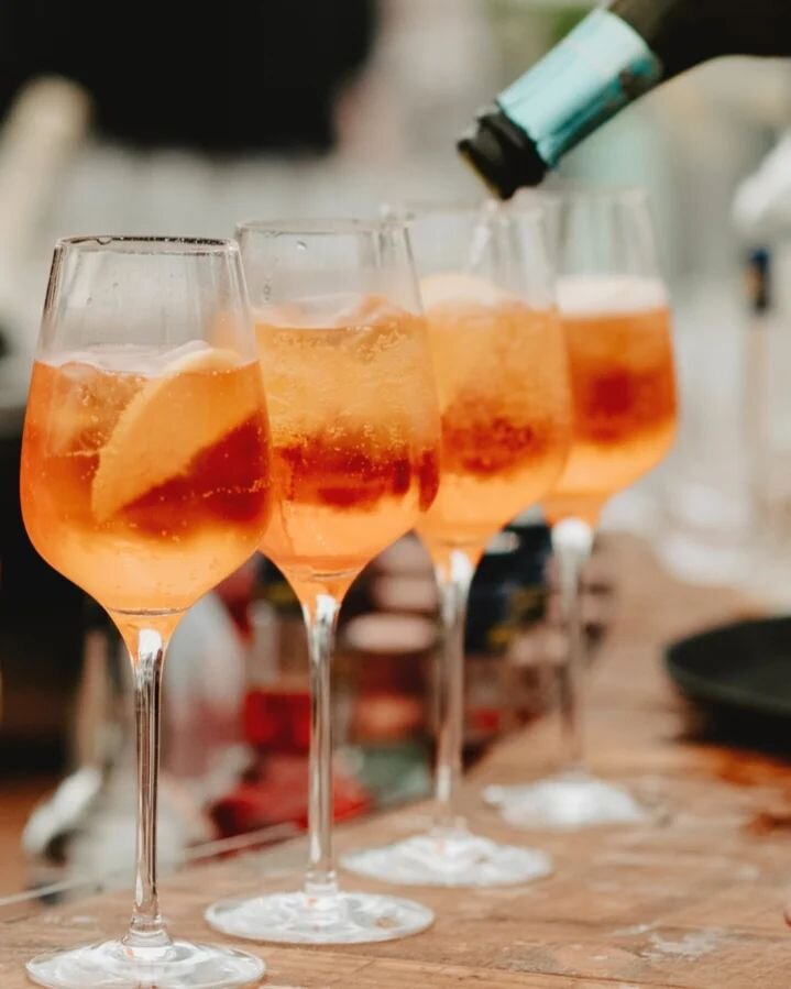 Treat your wedding guests to a refreshing Spritz 🍊

Nothing says summer quite like an Aperol Spritz and our bar team love to get creative with cocktails and will happily mix your favourite for something unique for your wedding day 🍹

In addition to