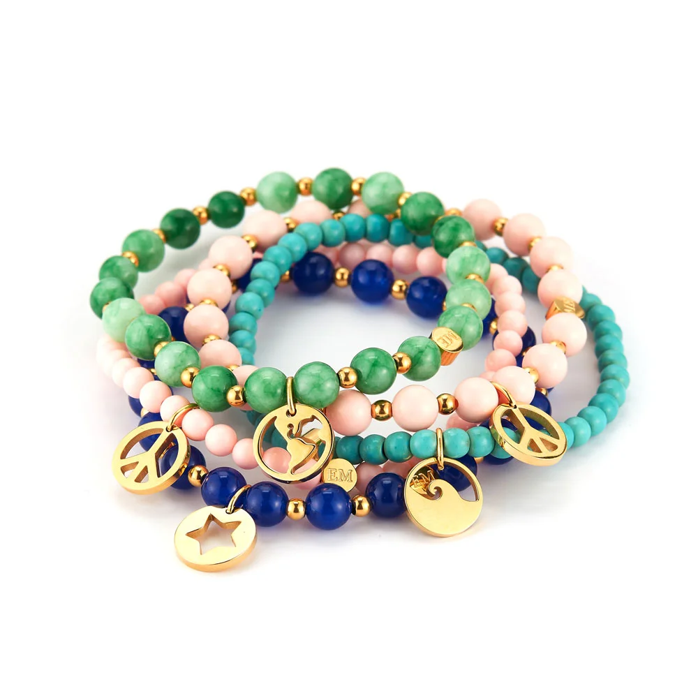 Bead Bracelet with Charms