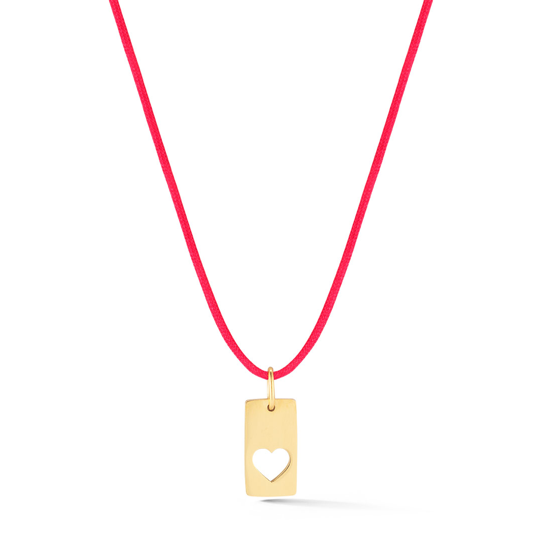 Heart Dog Tag Charm Necklace